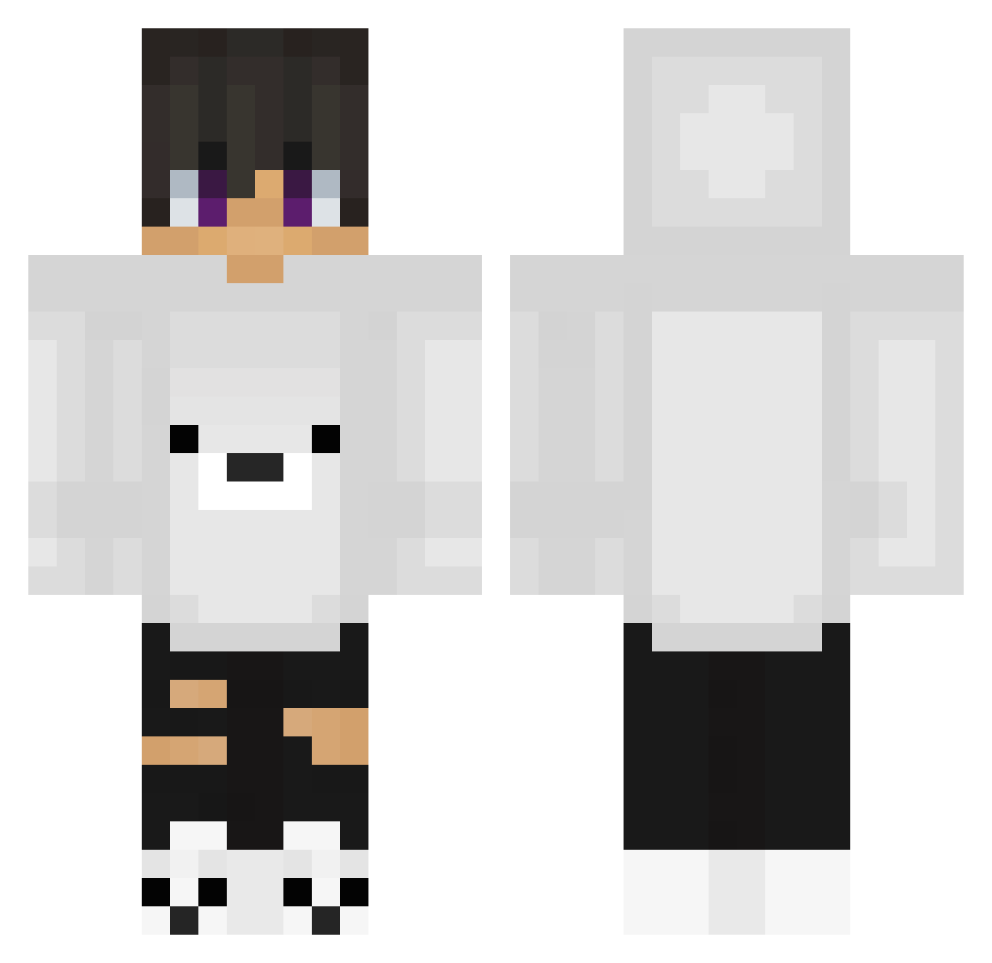 Unpacking Minecraft skin, front and back view