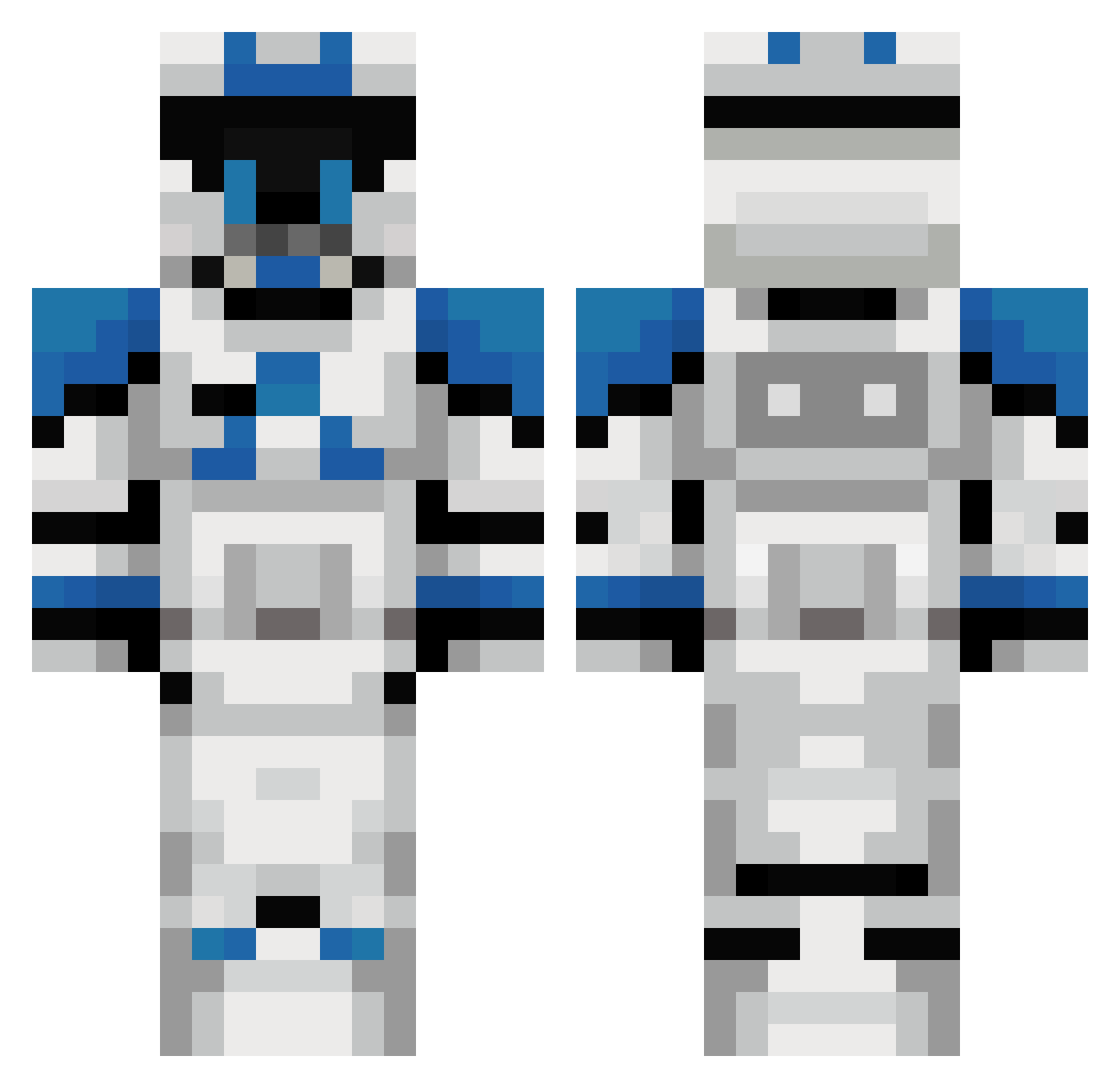 Spacebird22 Minecraft skin, front and back view