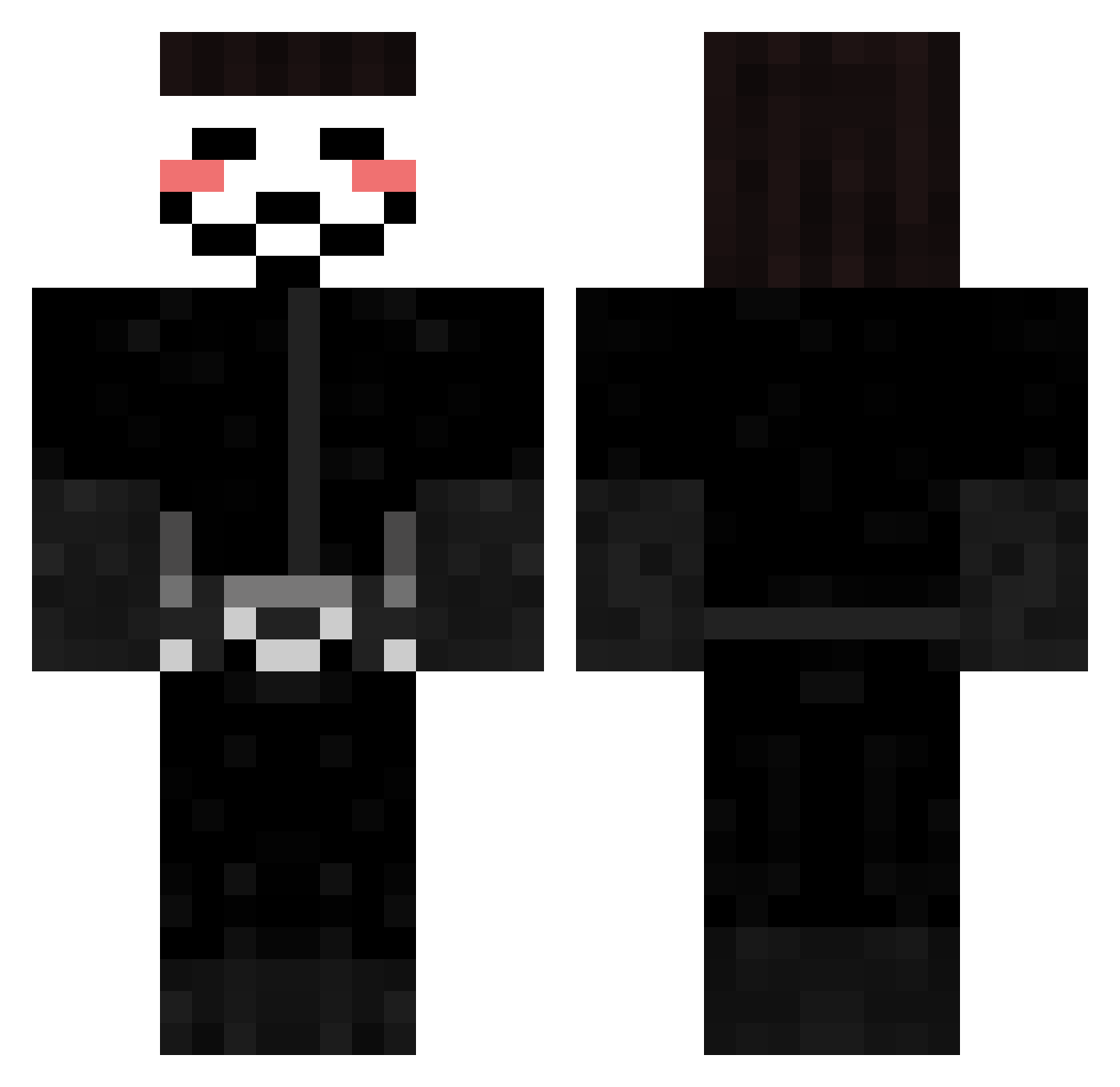 Elvare Minecraft skin, front and back view