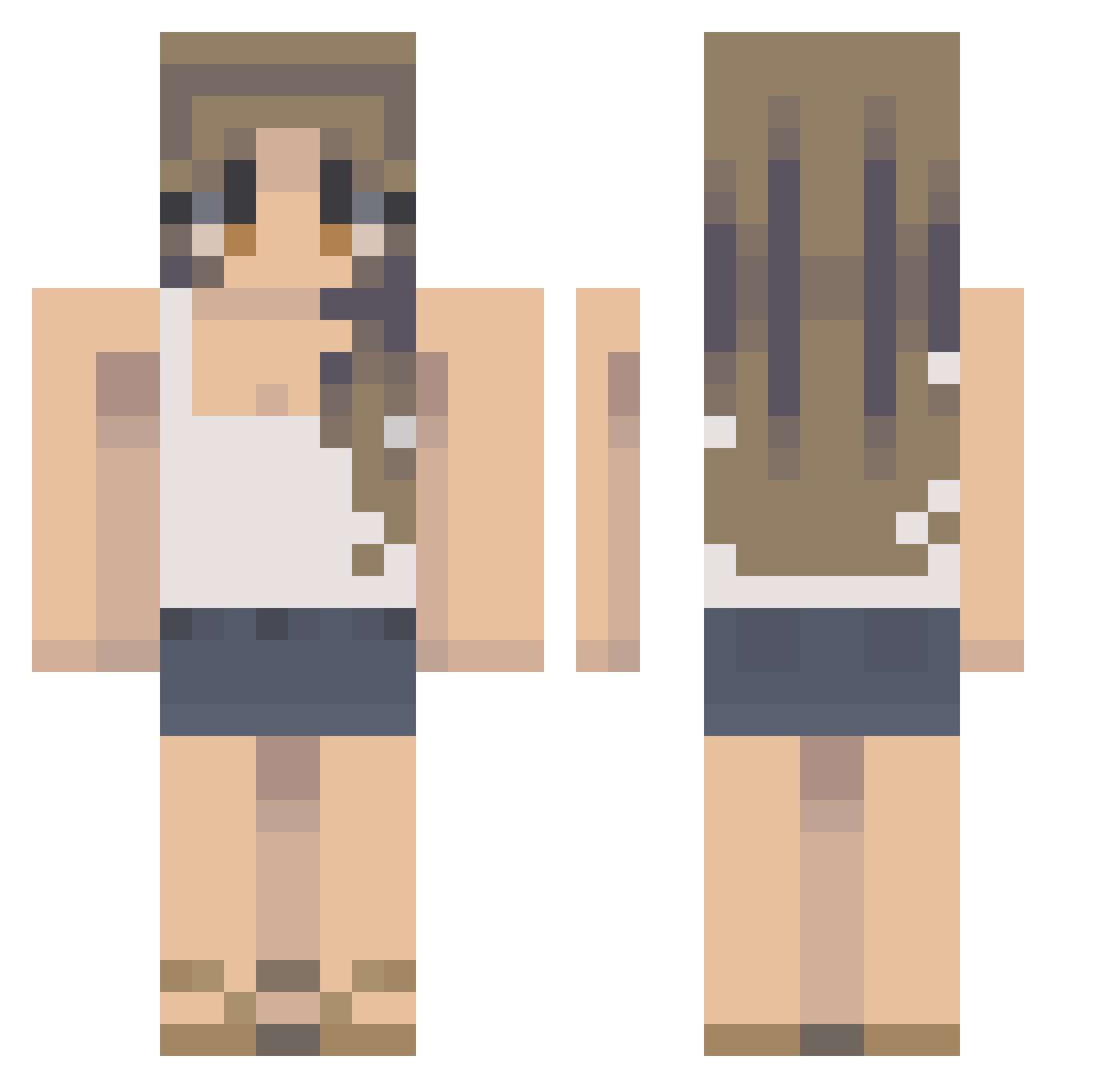 superL0U Minecraft skin, front and back view