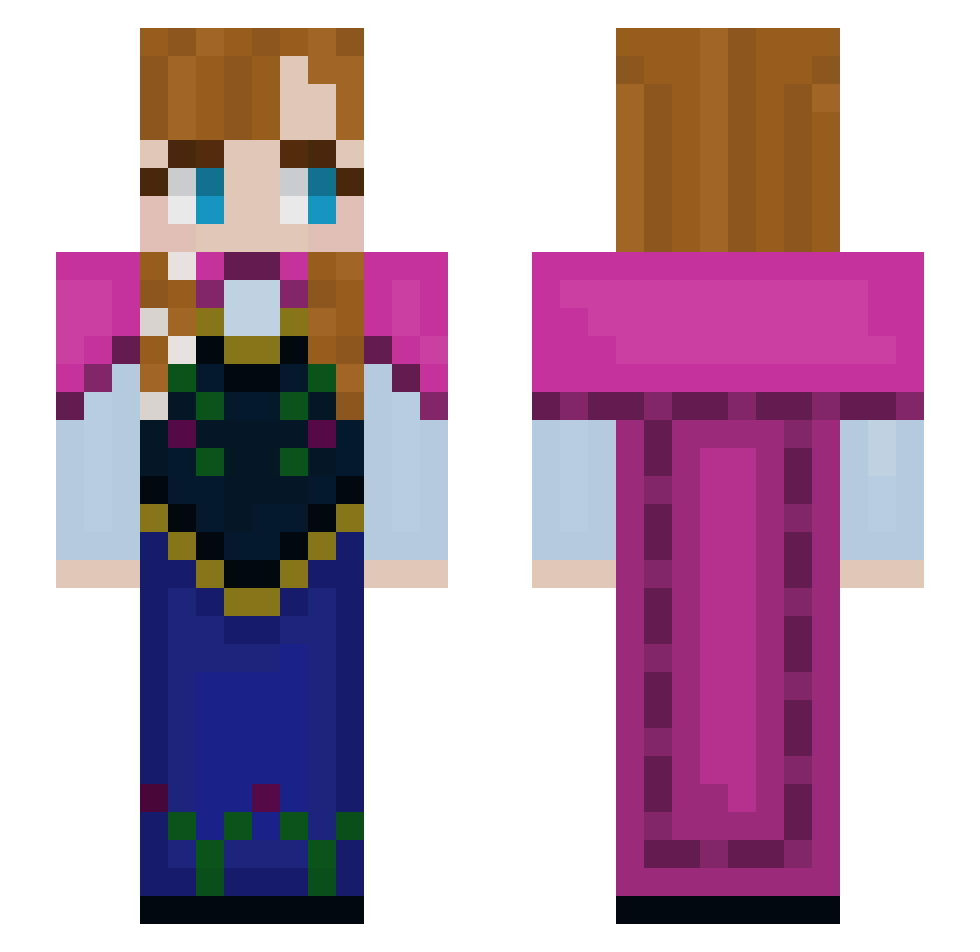 chewyshoey Minecraft skin, front and back view