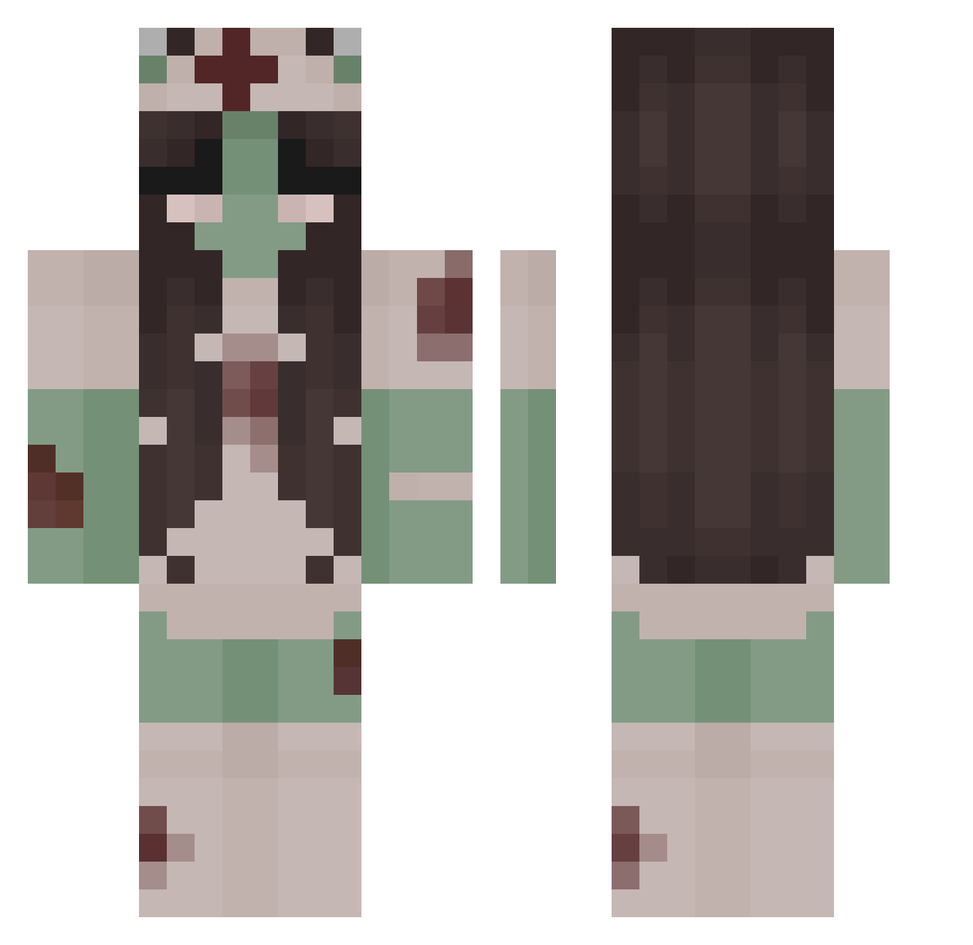 shad0wsnip3r195 Minecraft skin, front and back view