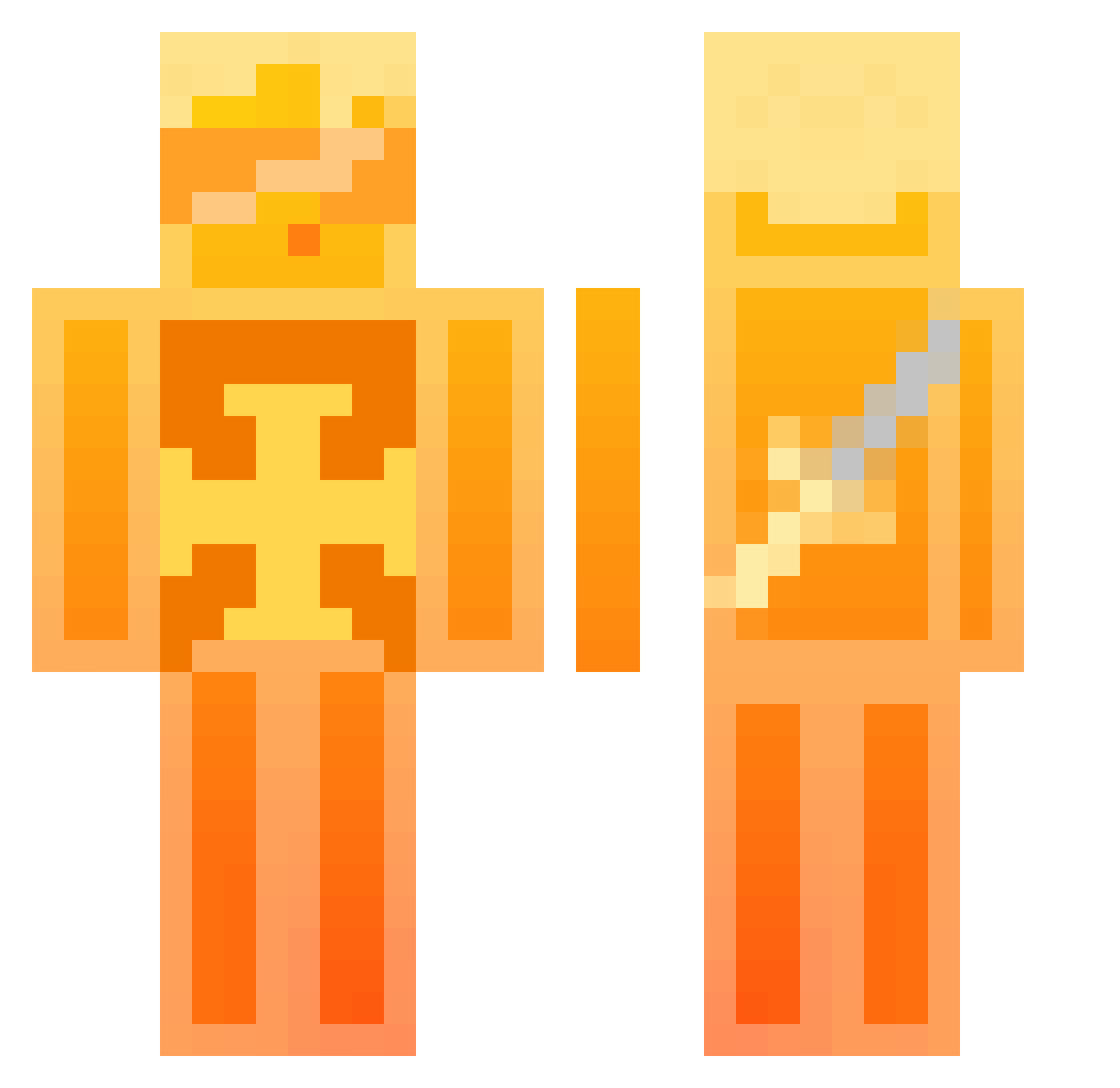 Atrosica Minecraft skin, front and back view
