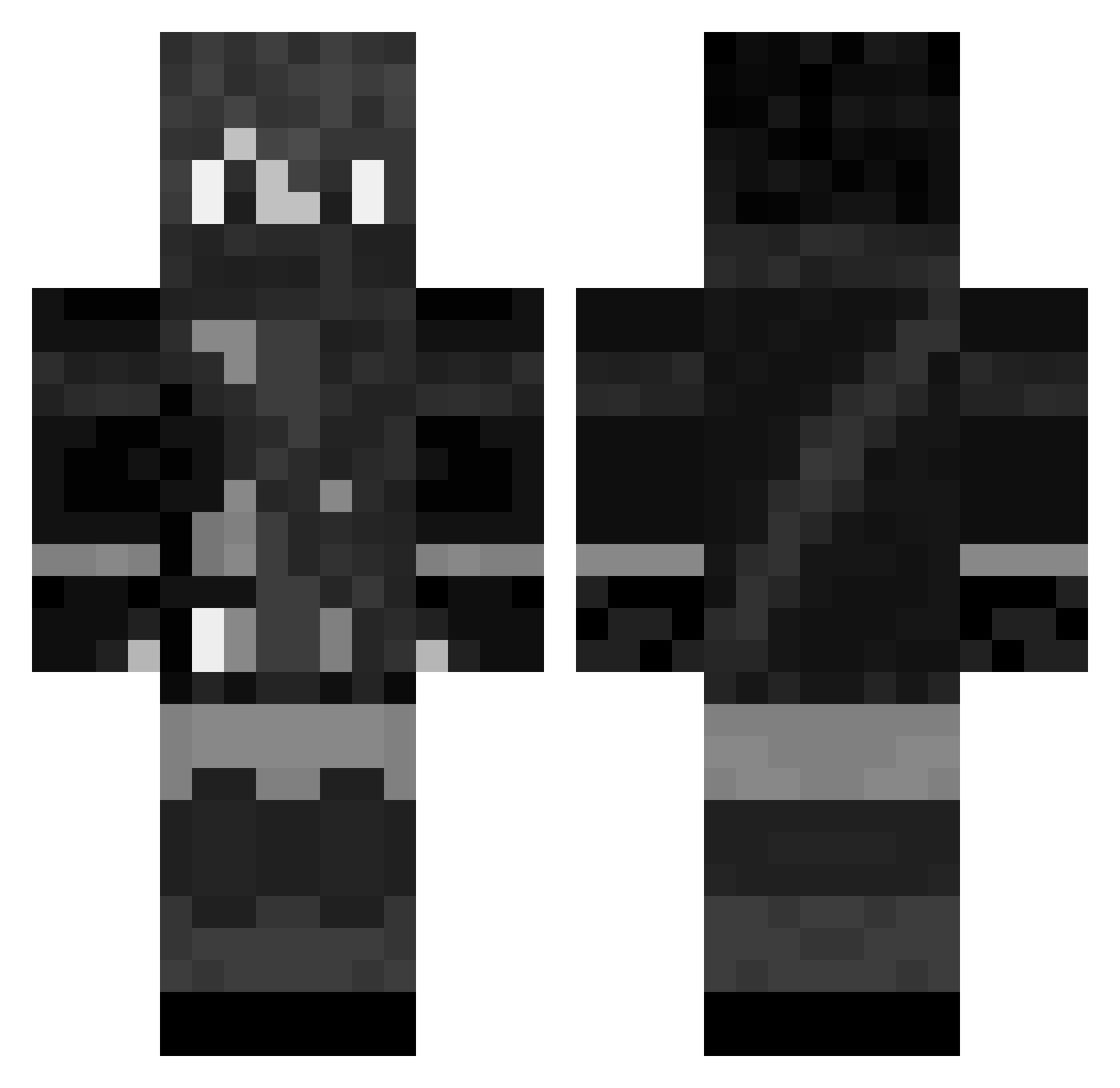 PNR82000 Minecraft skin, front and back view
