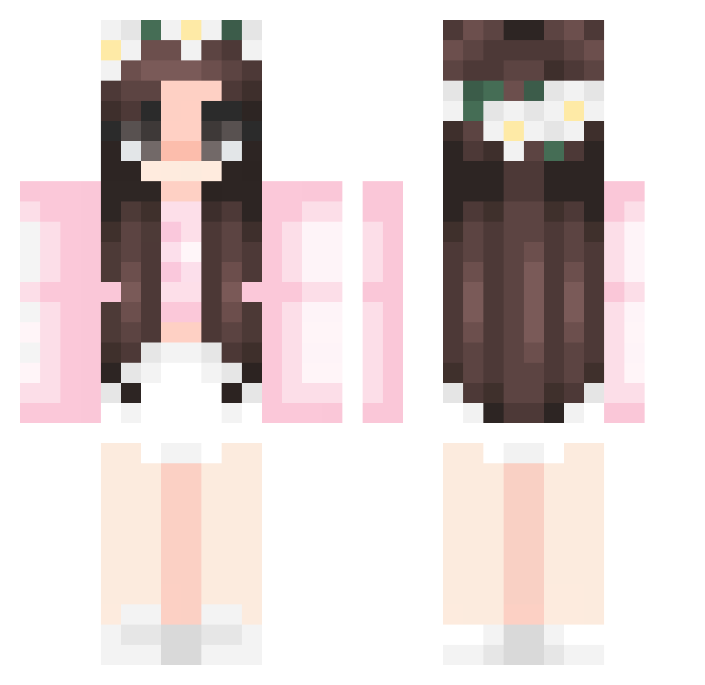 Unaccessable Minecraft skin, front and back view