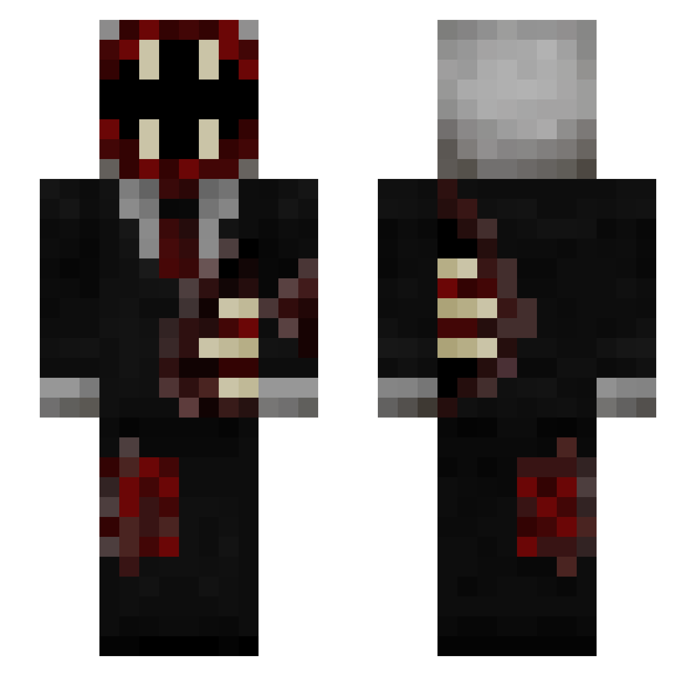 Subclassed Minecraft skin, front and back view
