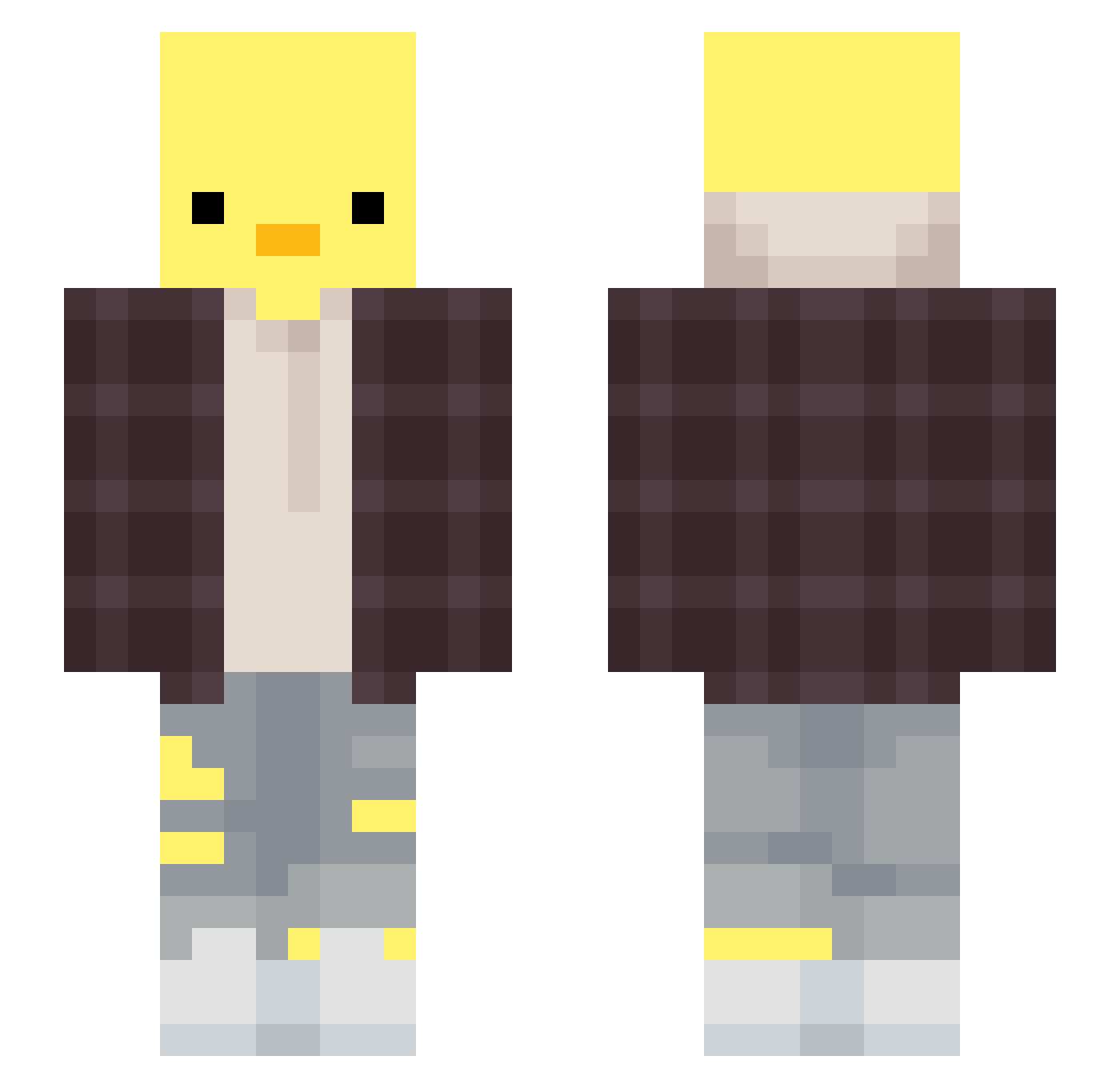 iCalcio Minecraft skin, front and back view