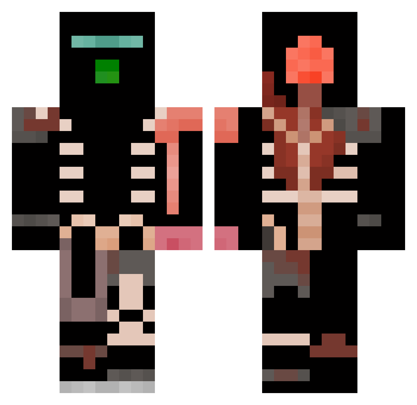 Jimmyj17 Minecraft skin, front and back view