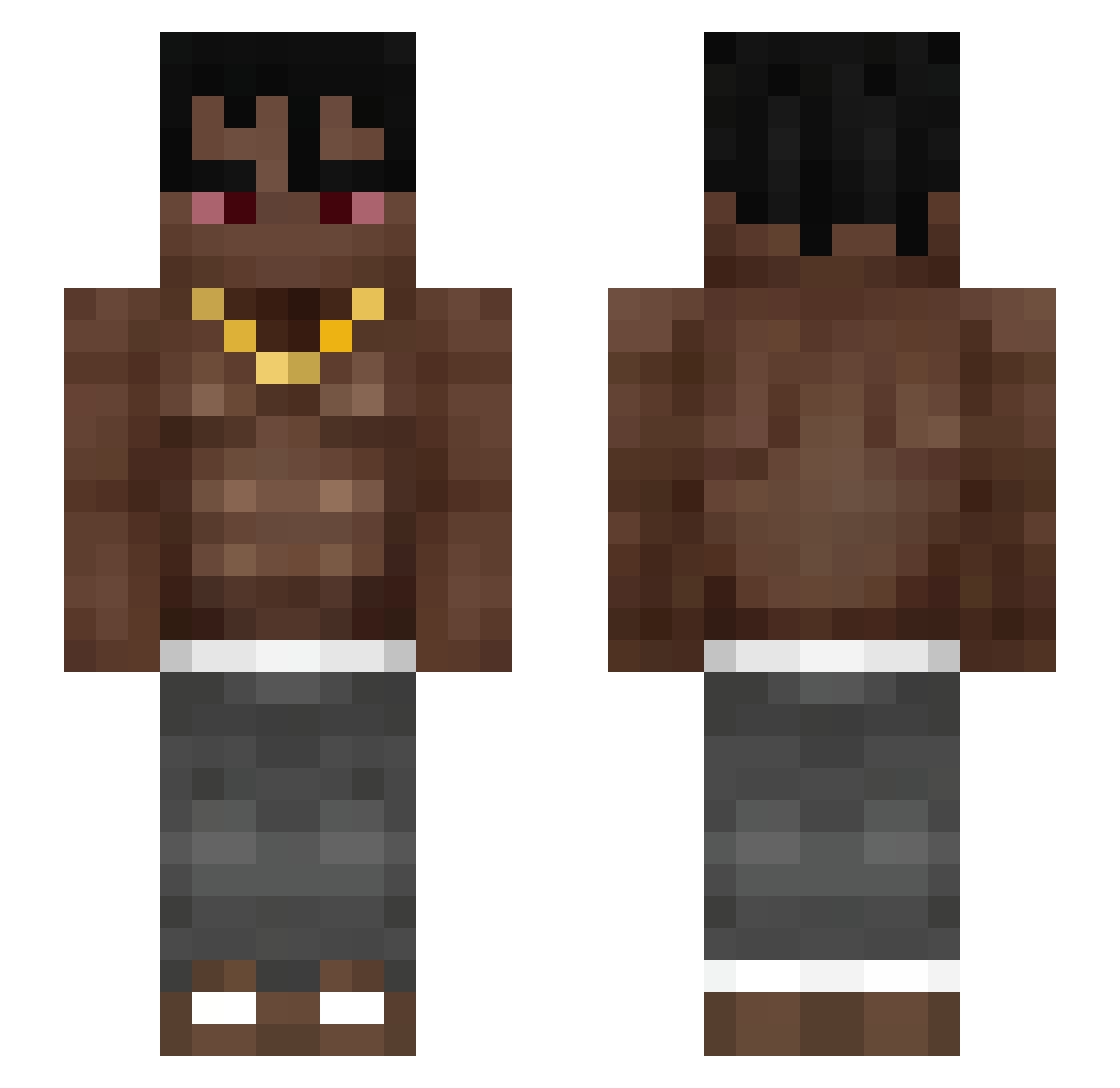 vexk1x Minecraft skin, front and back view