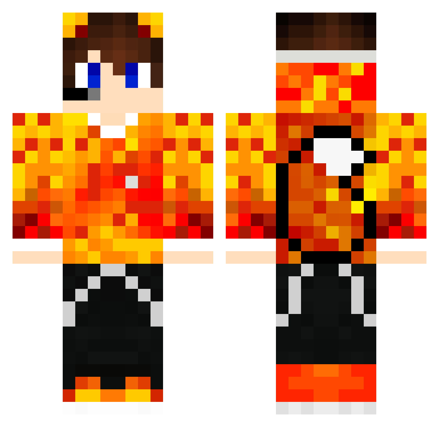 TGxWolf Minecraft skin, front and back view