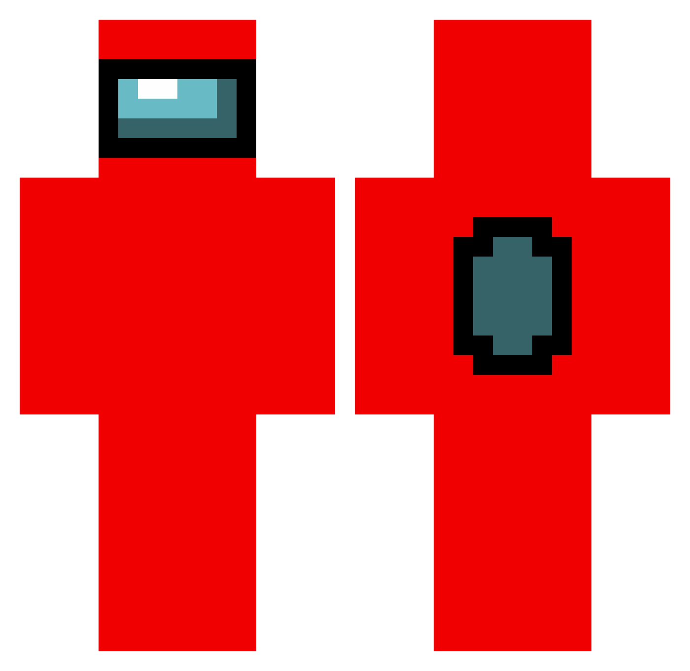 WalnutHD Minecraft skin, front and back view