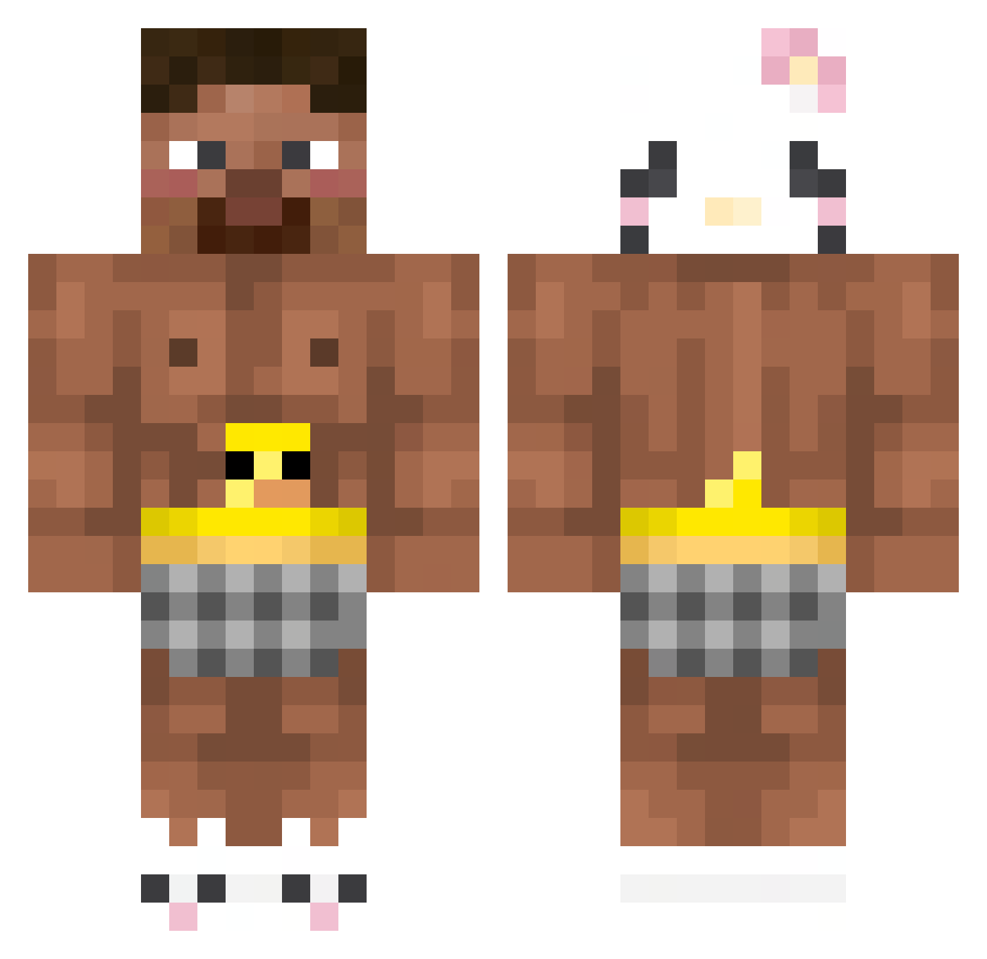 BabiSosalka Minecraft skin, front and back view
