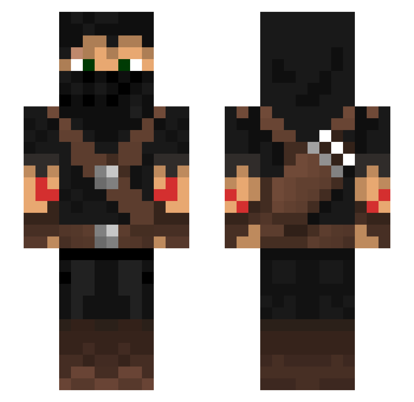 raahimz Minecraft skin, front and back view