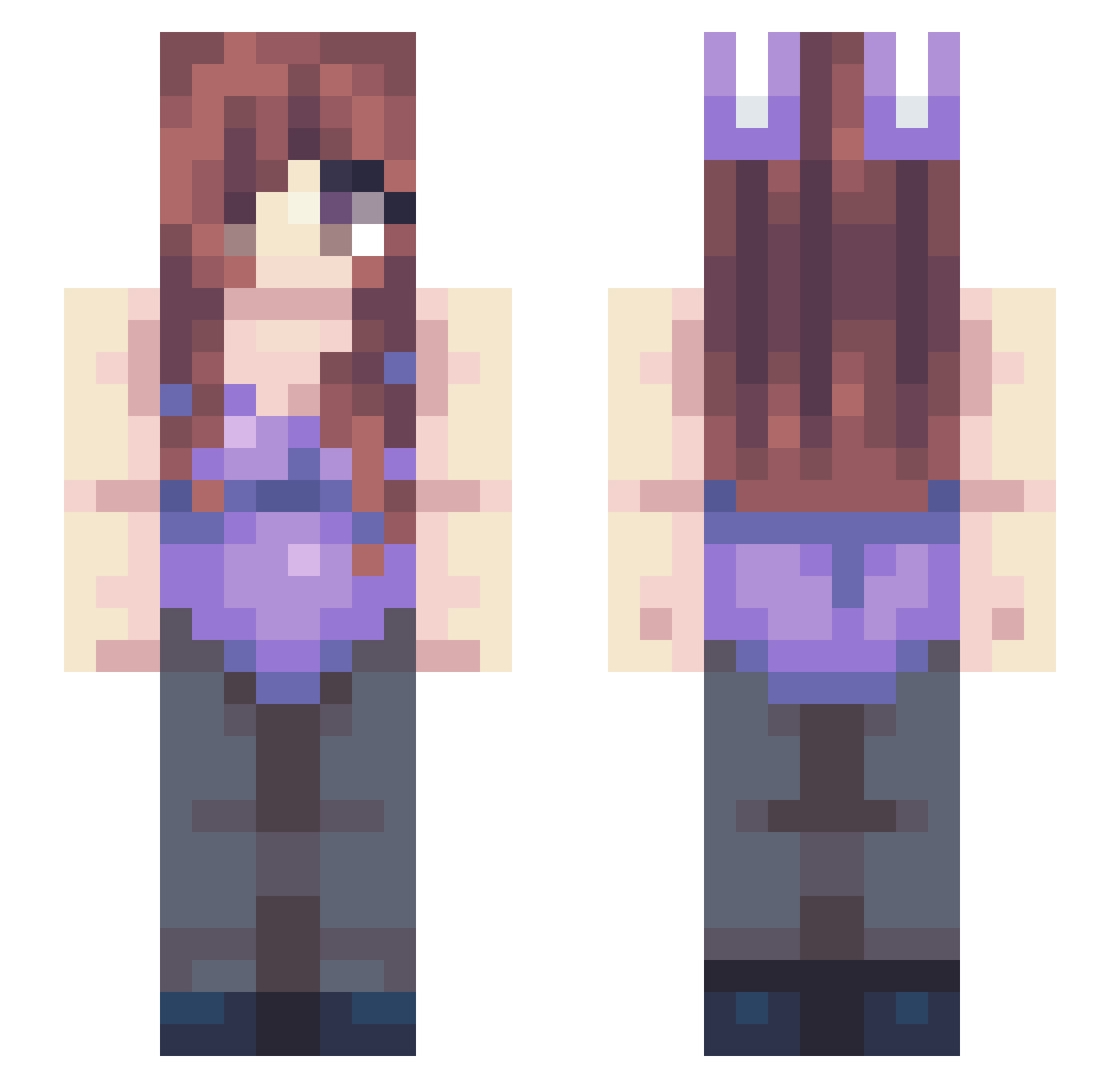 Seraphaze Minecraft skin, front and back view