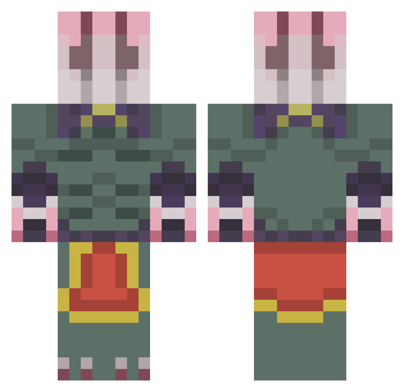 RandomThunder Minecraft skin, front and back view