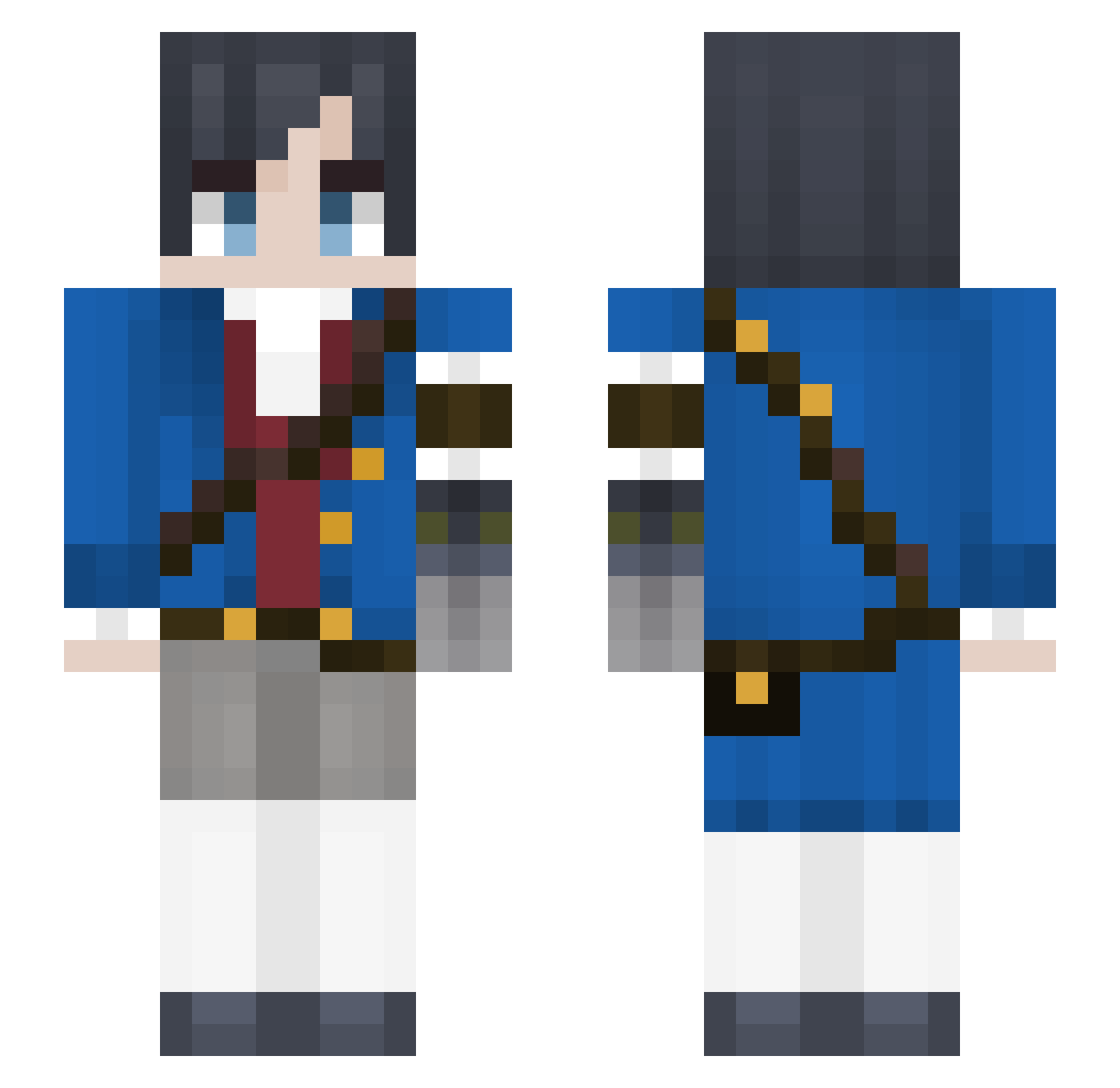 PinocchioCraft Minecraft skin, front and back view