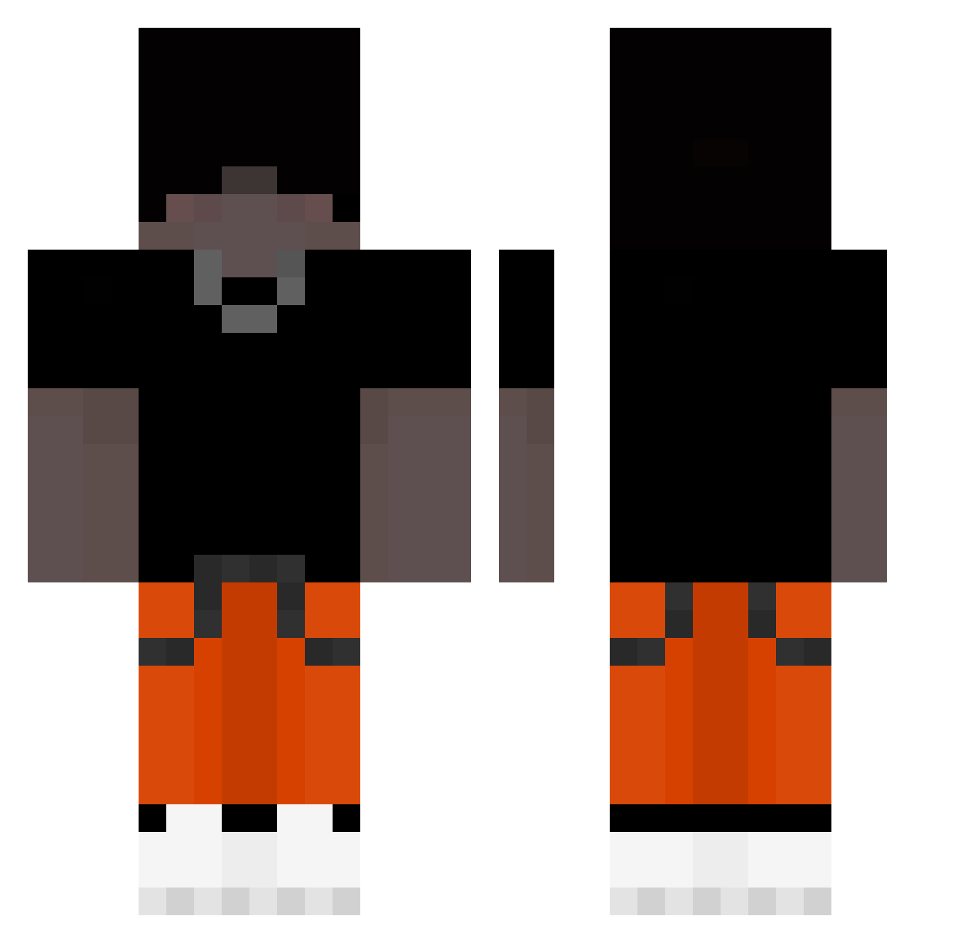 uMake Minecraft skin, front and back view