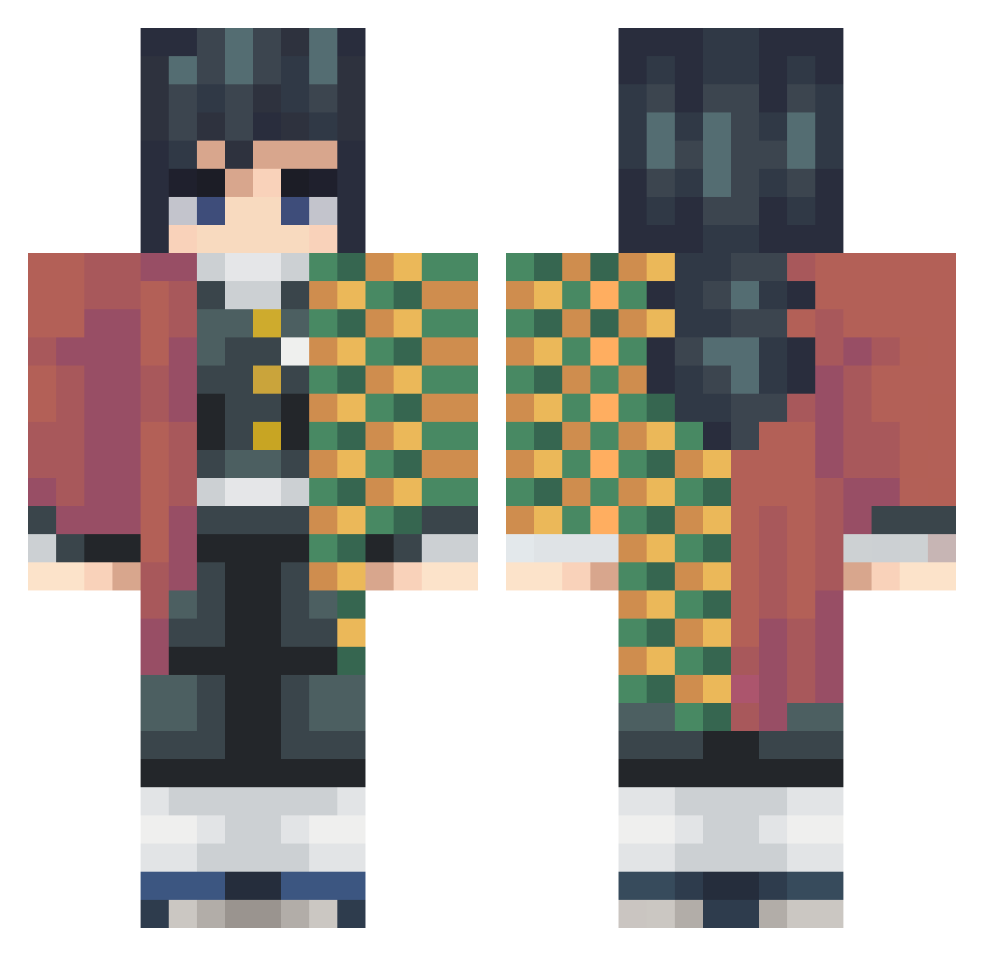IAMxZAIN Minecraft skin, front and back view