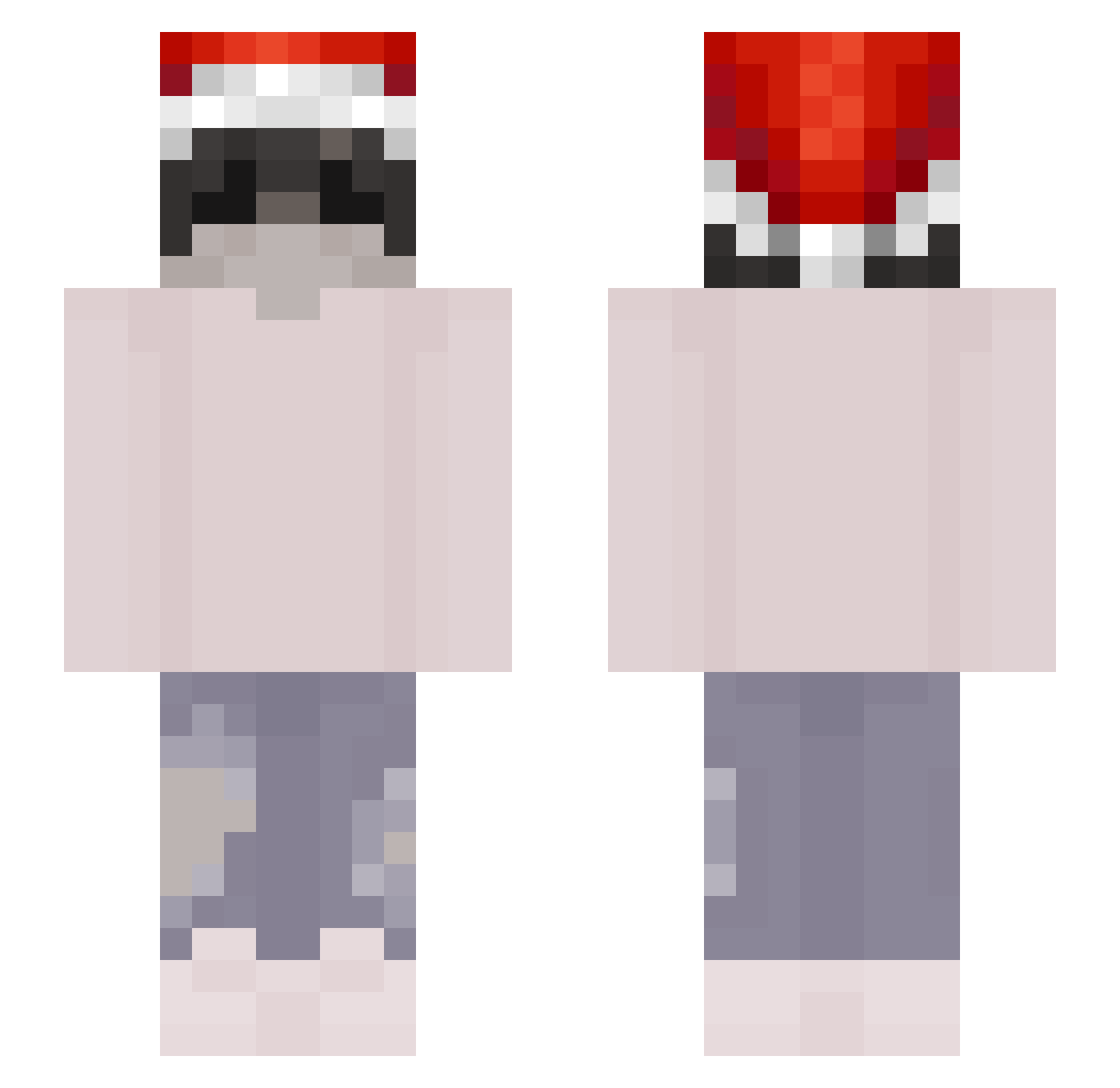 OptimalSex Minecraft skin, front and back view