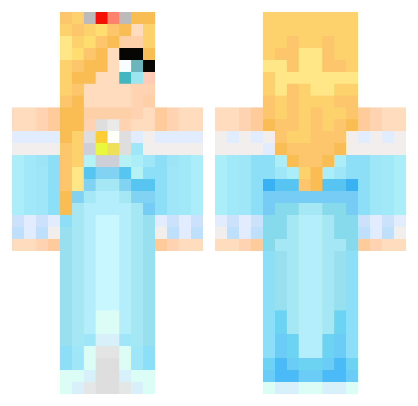 harmonie Minecraft skin, front and back view
