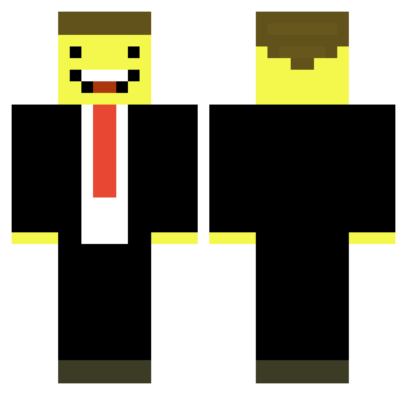 SimplyMojang Minecraft skin, front and back view