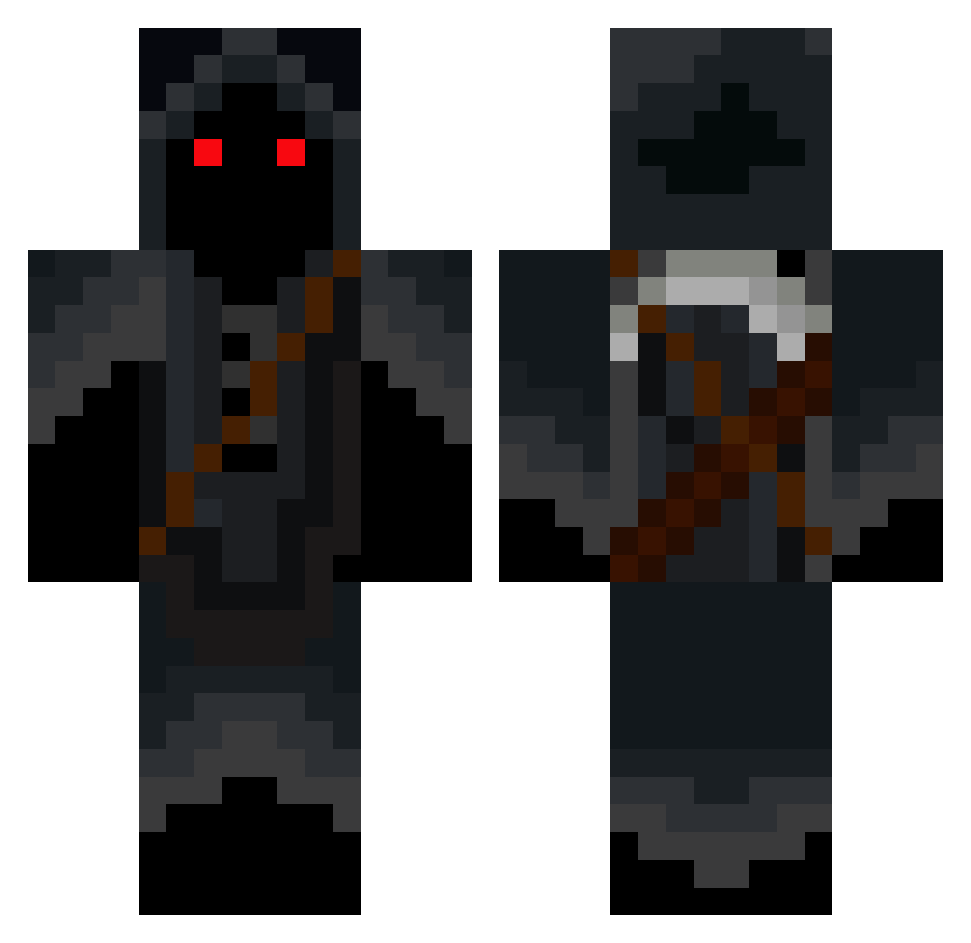 shadowvraxx Minecraft skin, front and back view