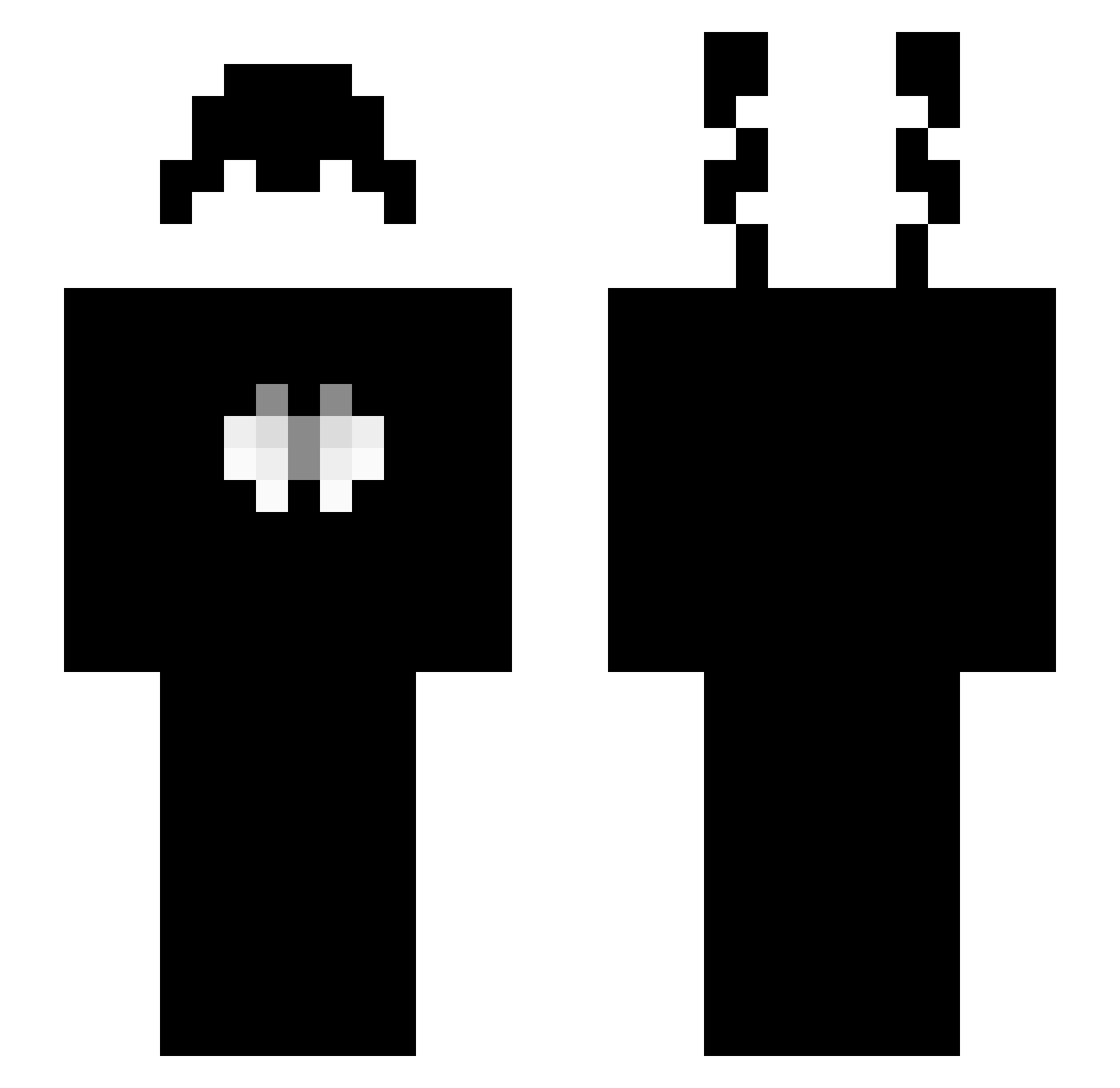 Zwxk Minecraft skin, front and back view