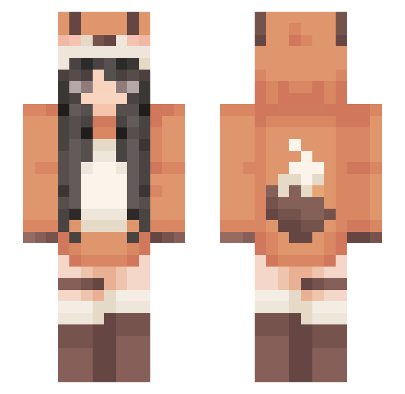 Chitandah Minecraft skin, front and back view