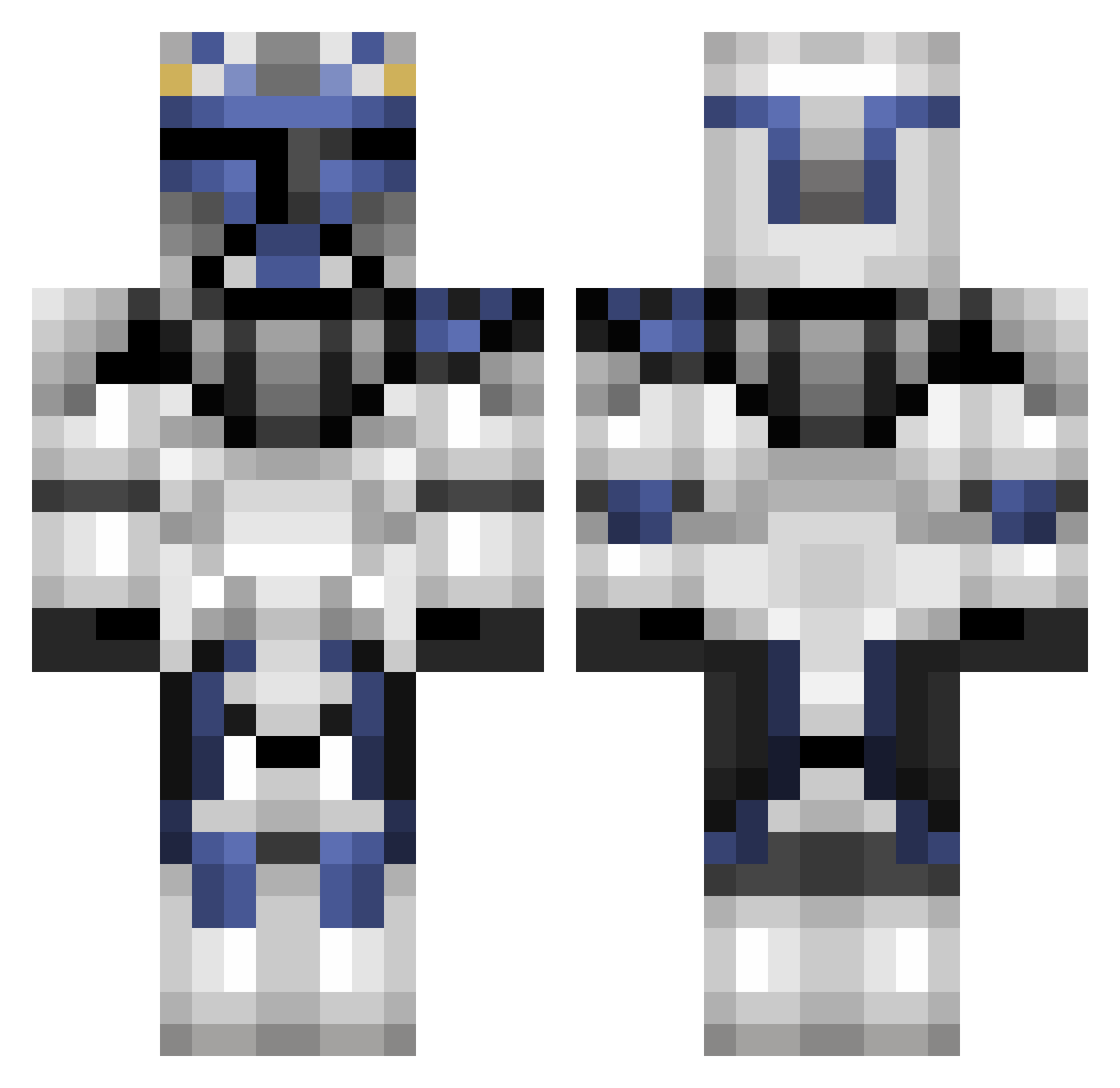 rDred0 Minecraft skin, front and back view