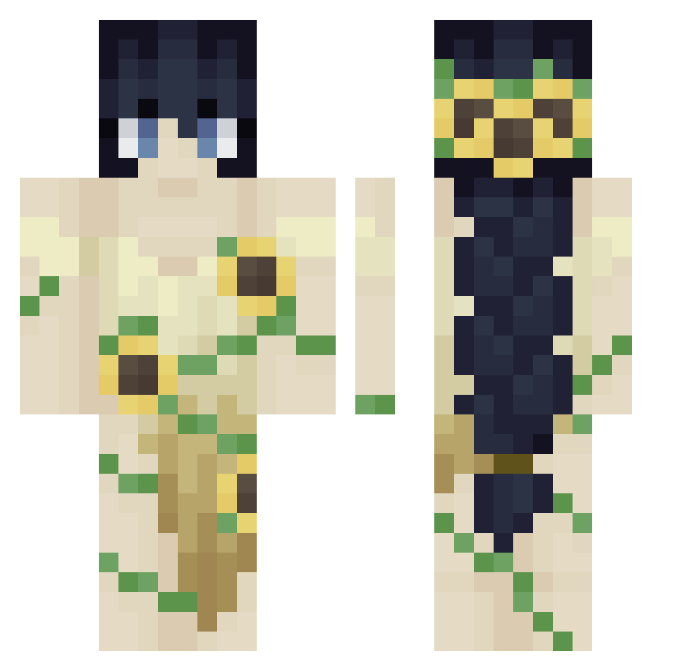 Bubblgum Minecraft skin, front and back view