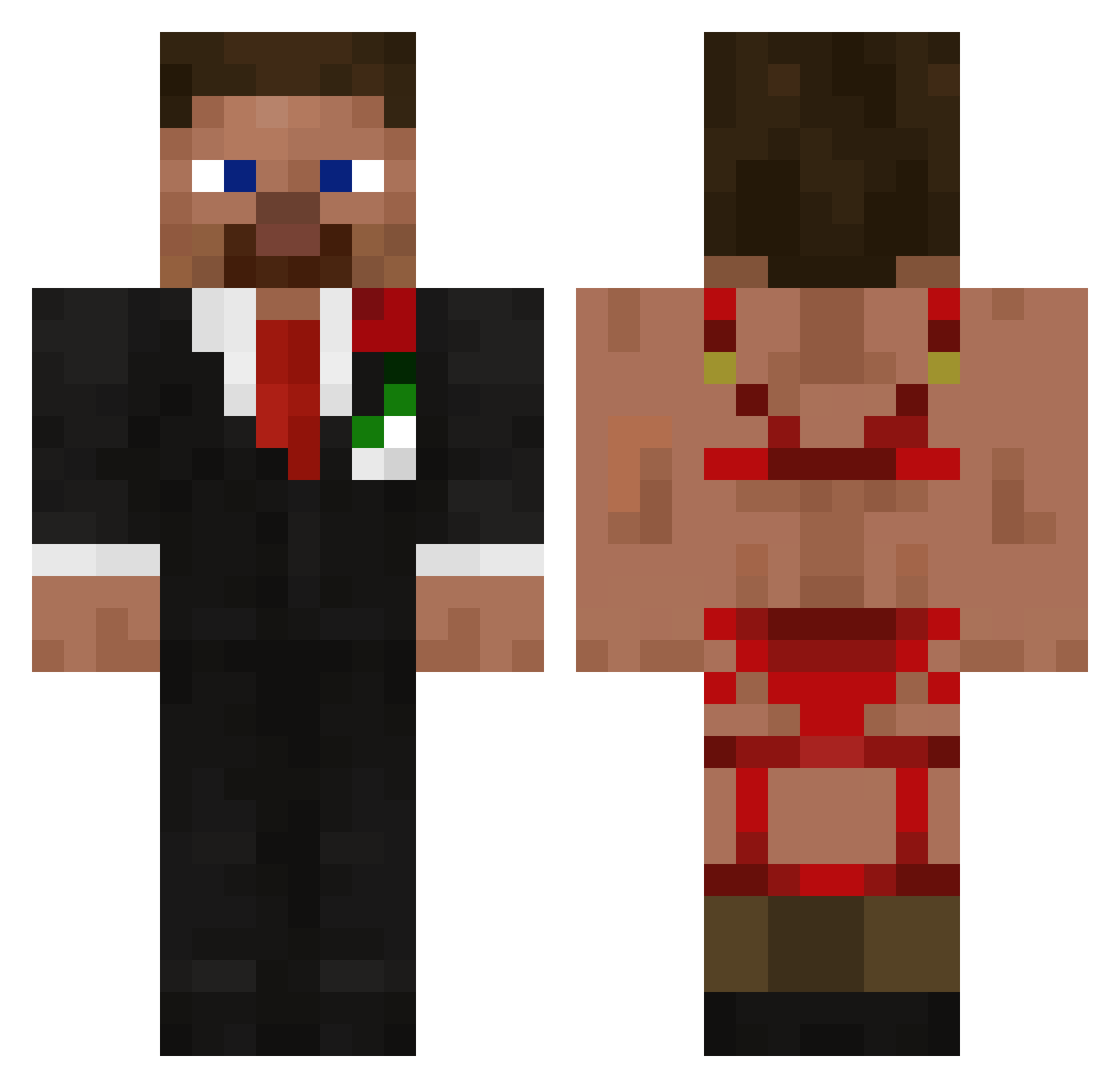 Weencito Minecraft skin, front and back view
