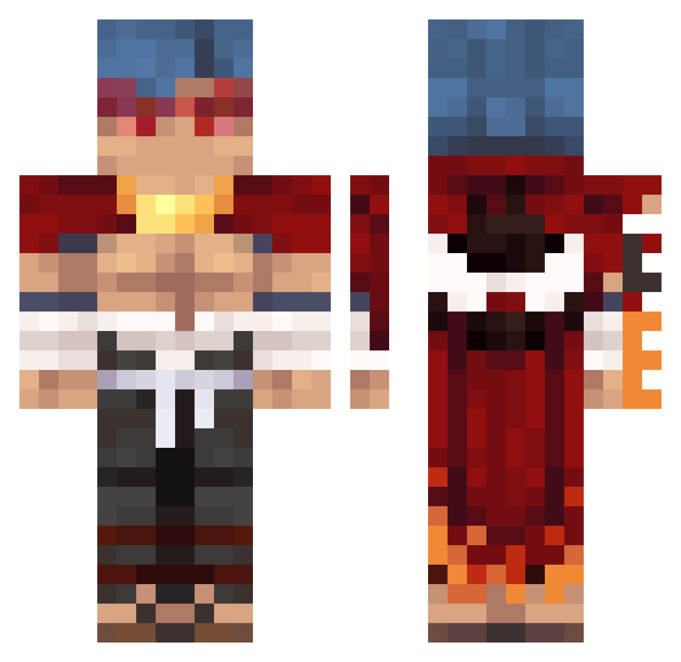 Stookiex Minecraft skin, front and back view