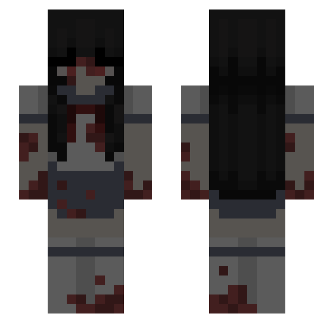 Phoesy Minecraft skin, front and back view