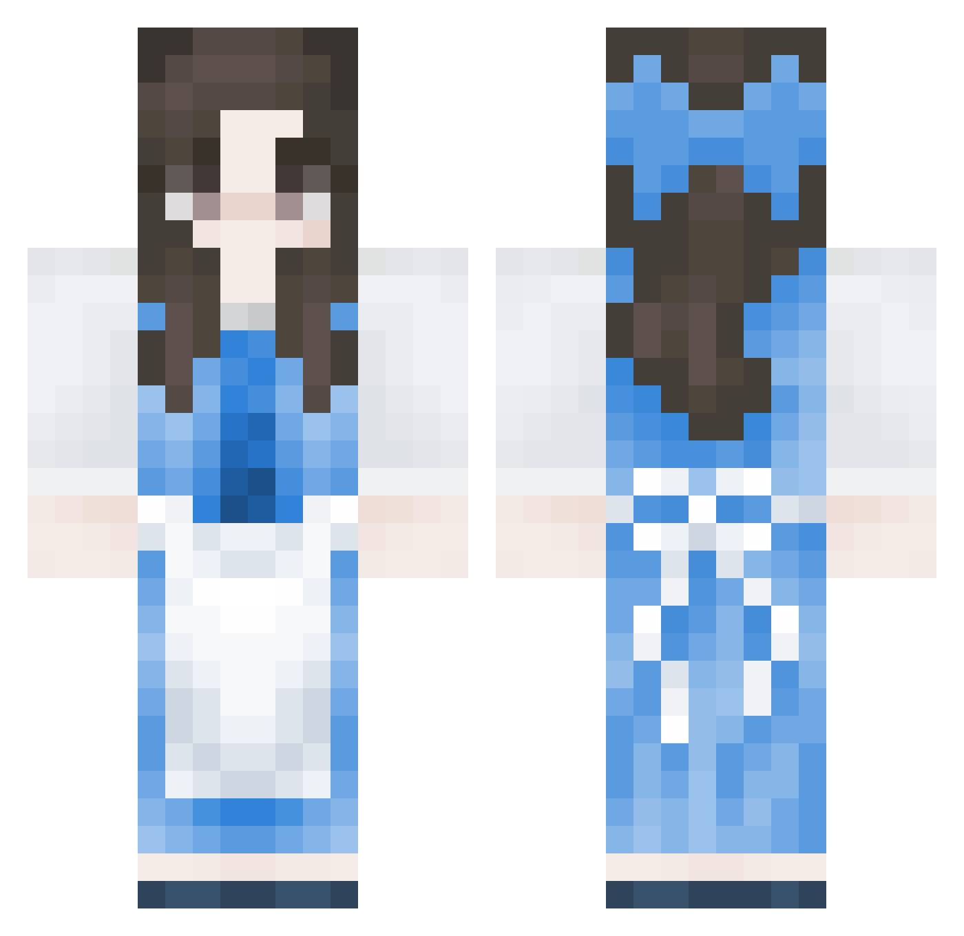 Miny08 Minecraft skin, front and back view