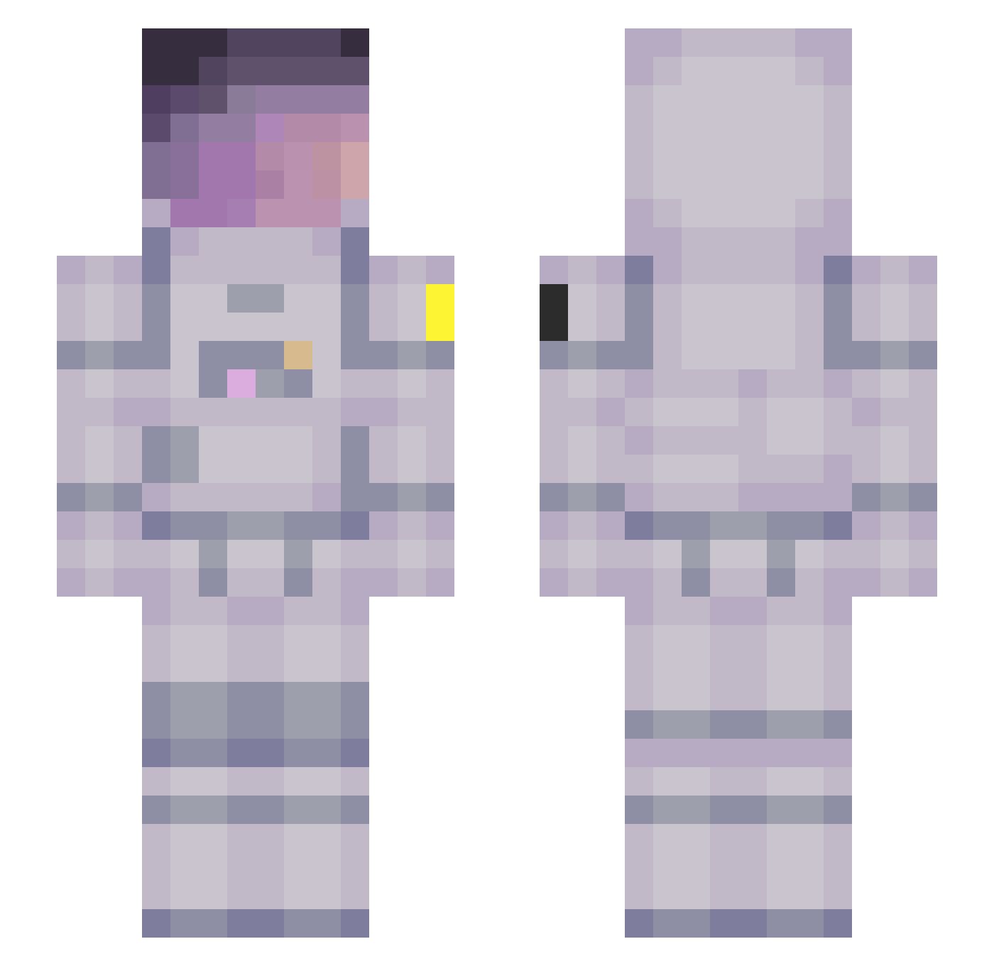 stargazer20XX Minecraft skin, front and back view