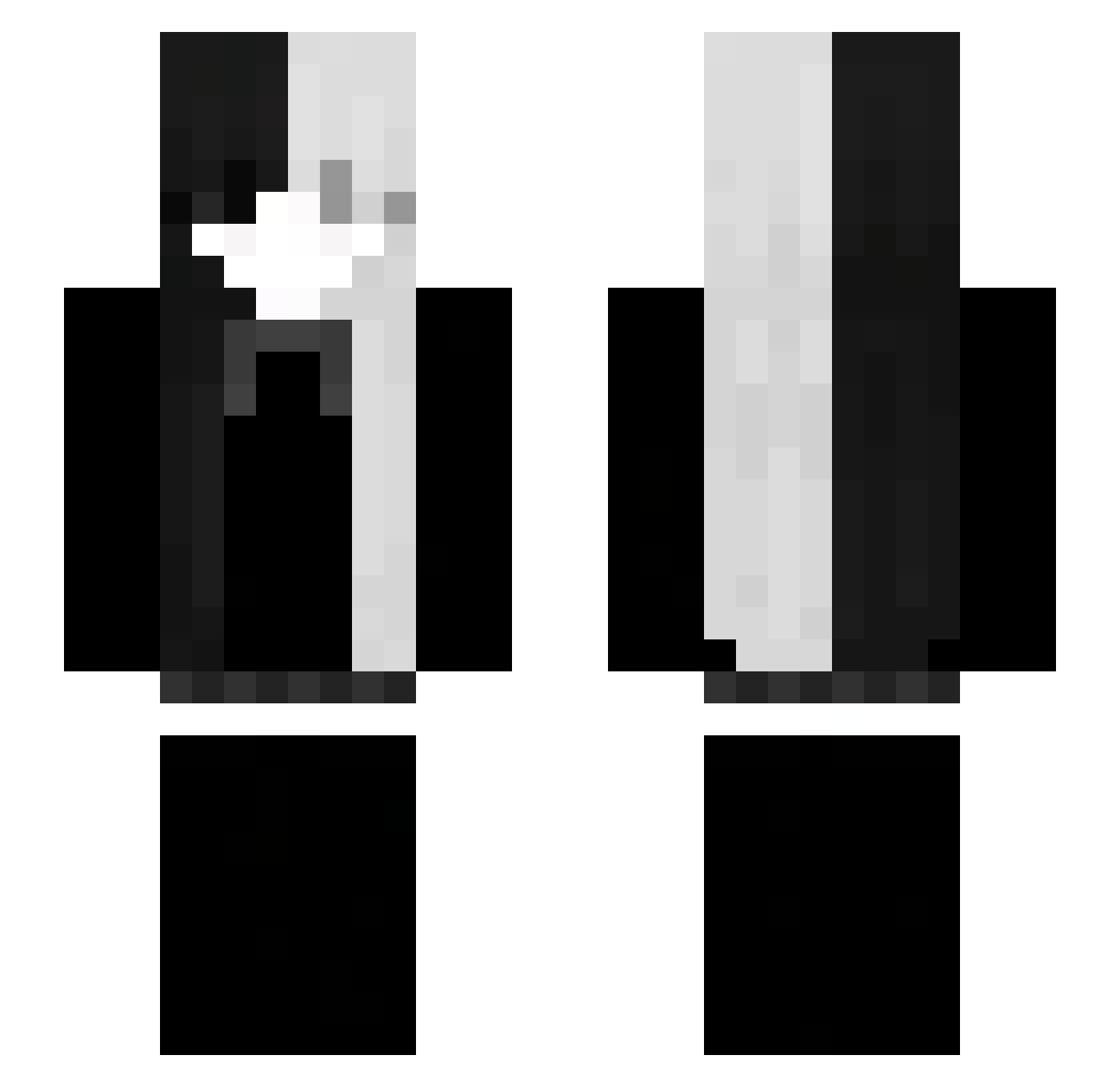 YouAreAI Minecraft skin, front and back view
