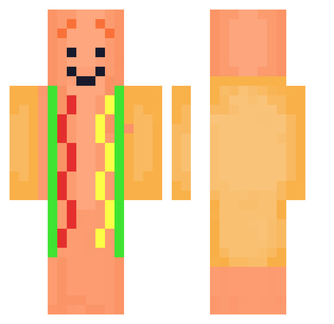 JakeOnADucky Minecraft skin, front and back view