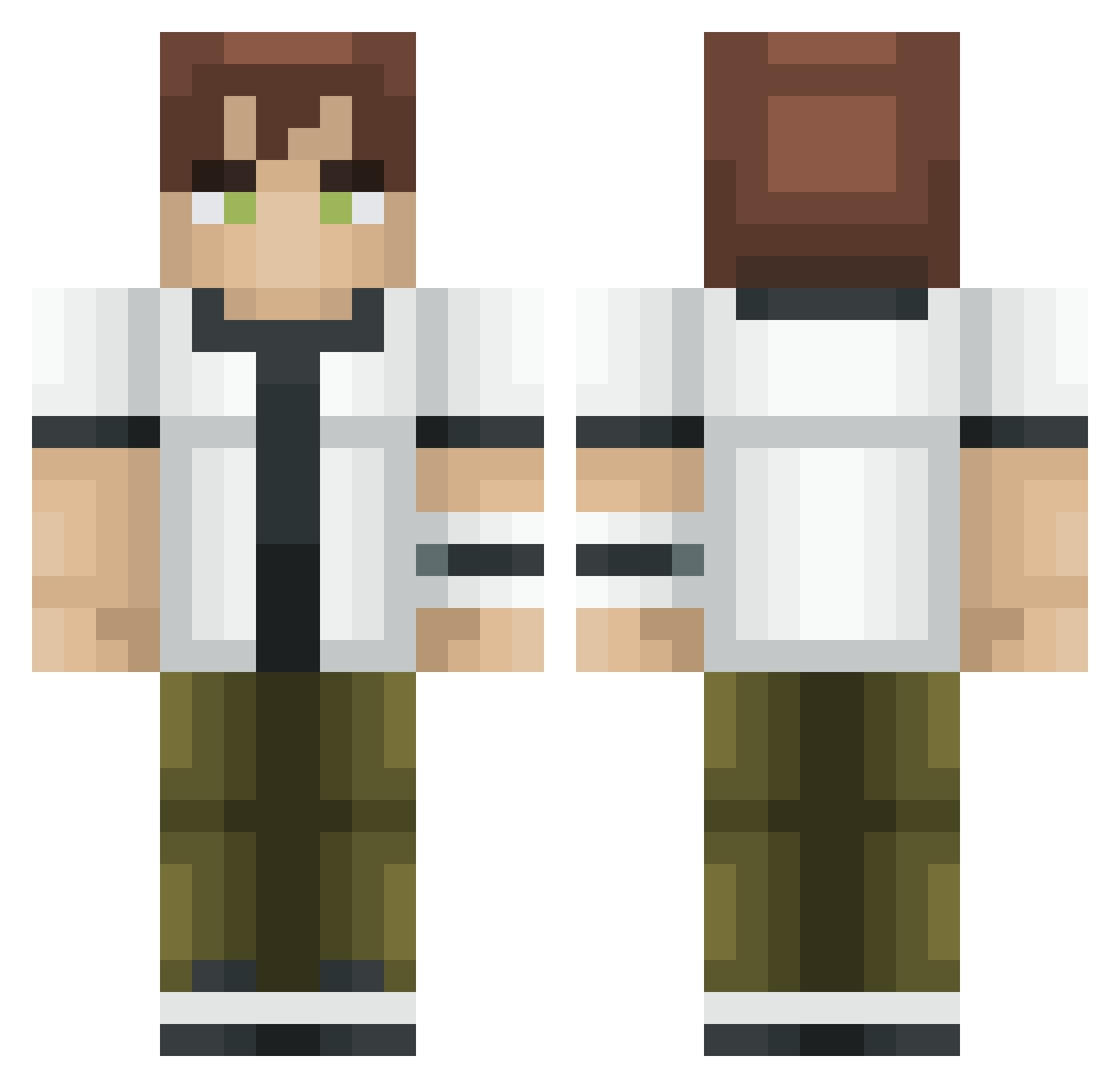 CaptainCrado Minecraft skin, front and back view