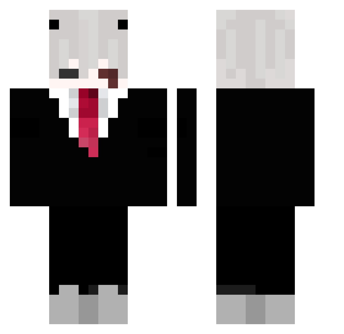 ruzhi Minecraft skin, front and back view