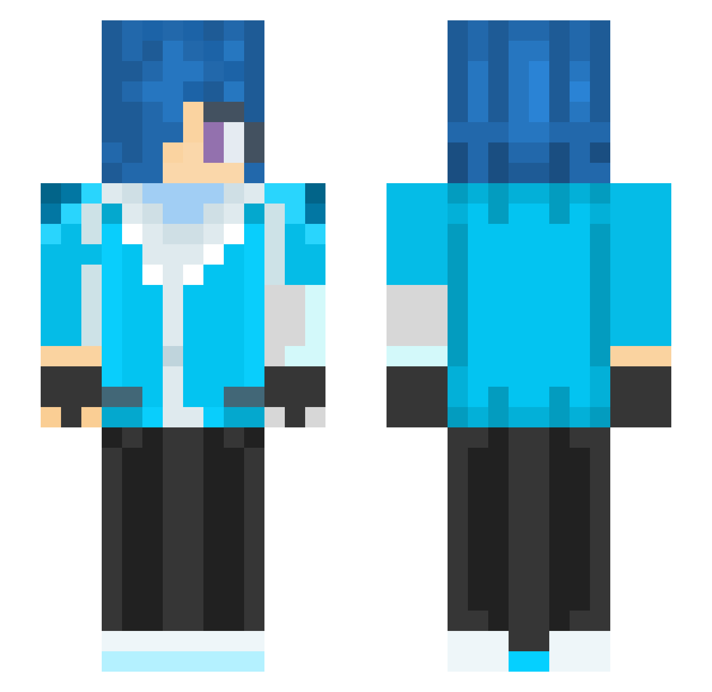 stye_ Minecraft skin, front and back view