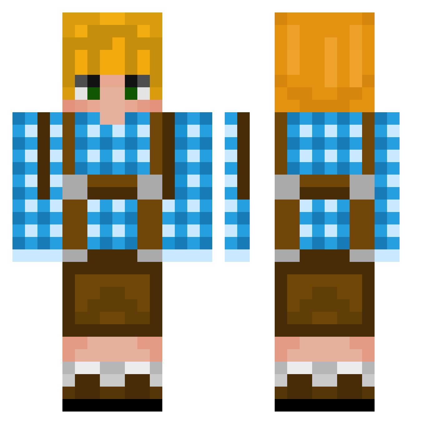 PaulGHG123 Minecraft skin, front and back view