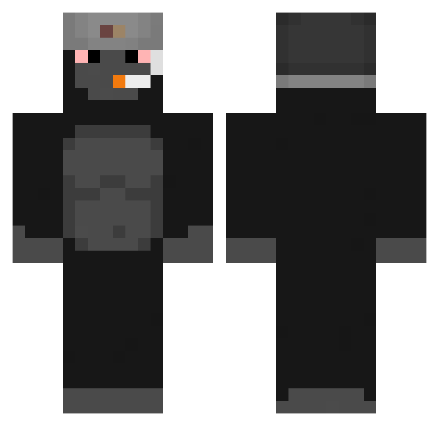 TwitchDeloo Minecraft skin, front and back view
