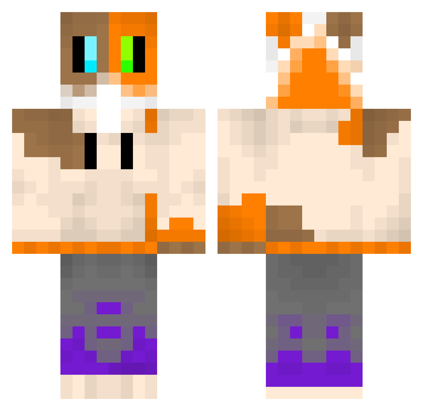 Choc0E1Chip Minecraft skin, front and back view