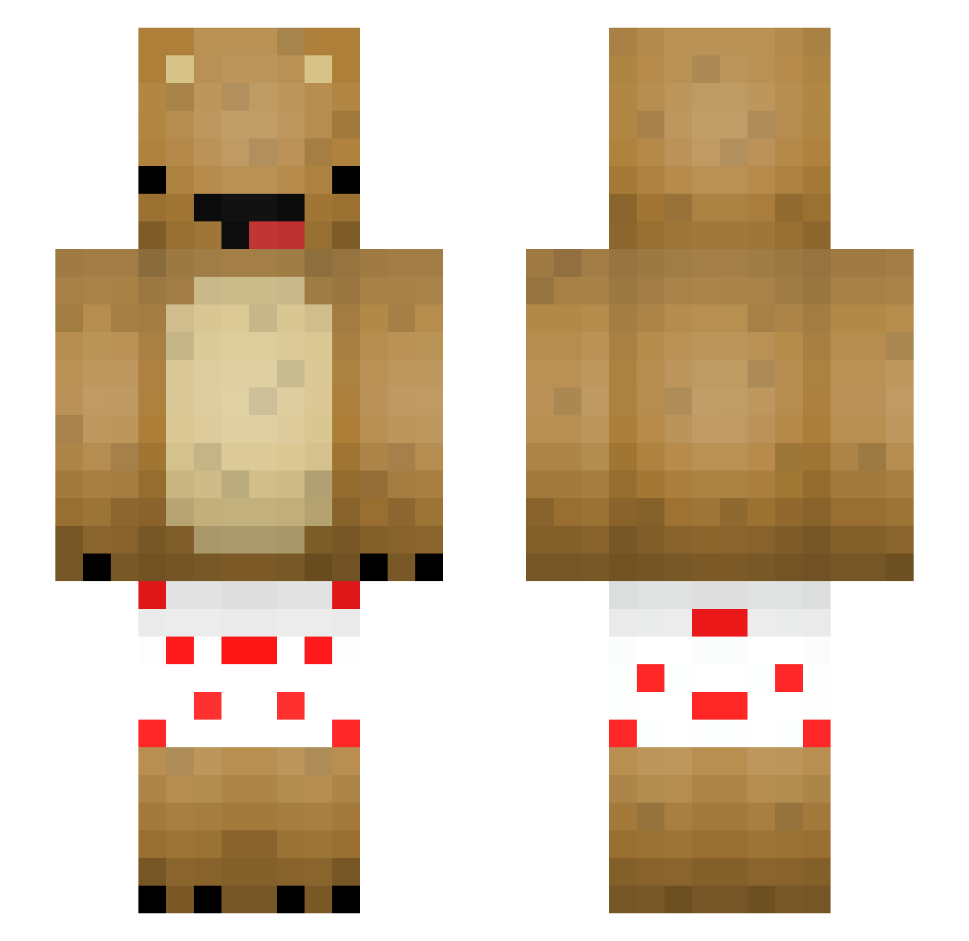 Zel Minecraft skin, front and back view