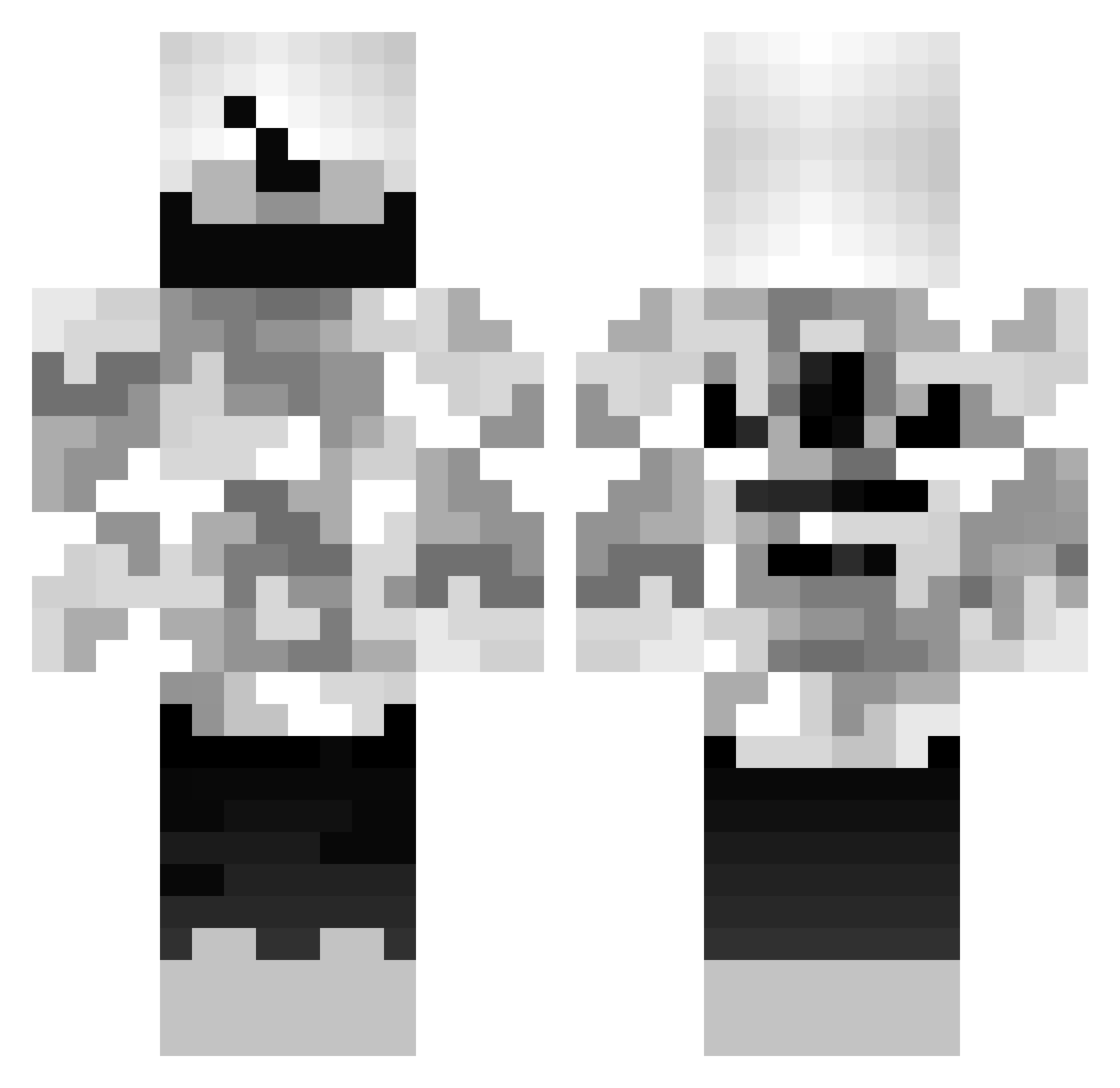Zeekn Minecraft skin, front and back view