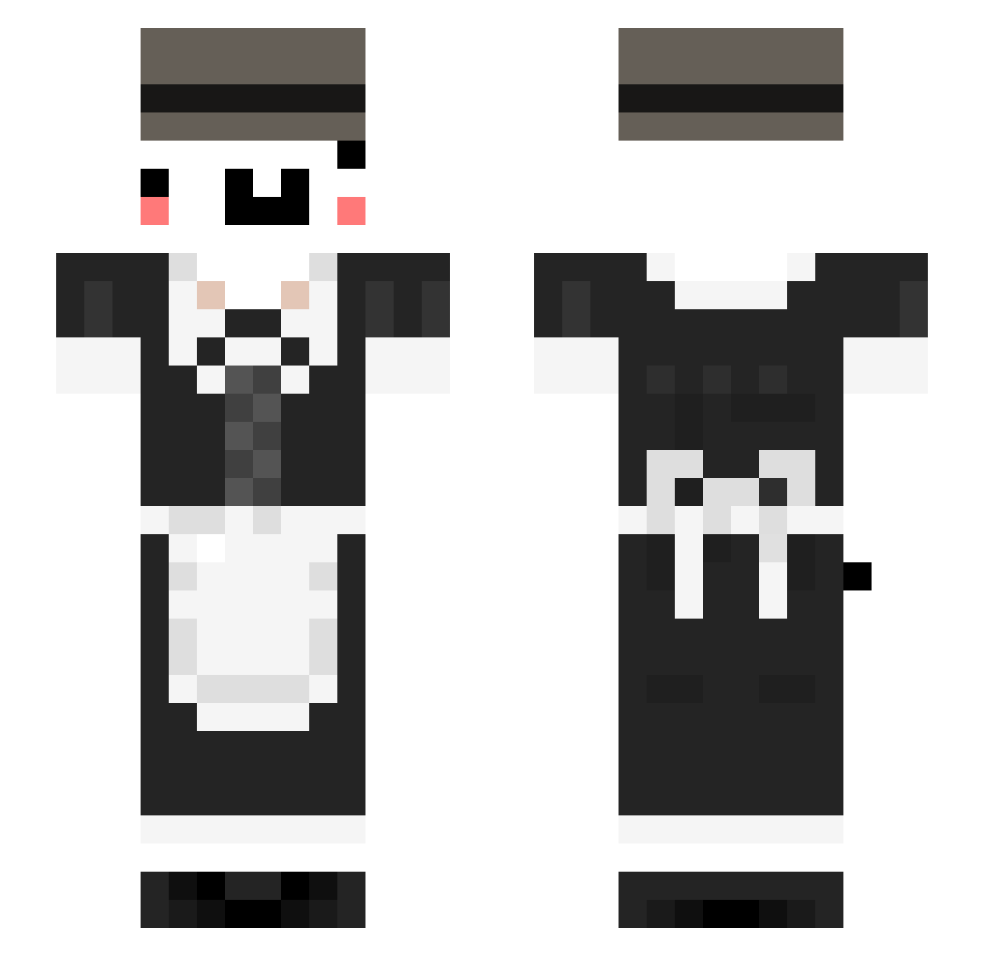 zMone Minecraft skin, front and back view