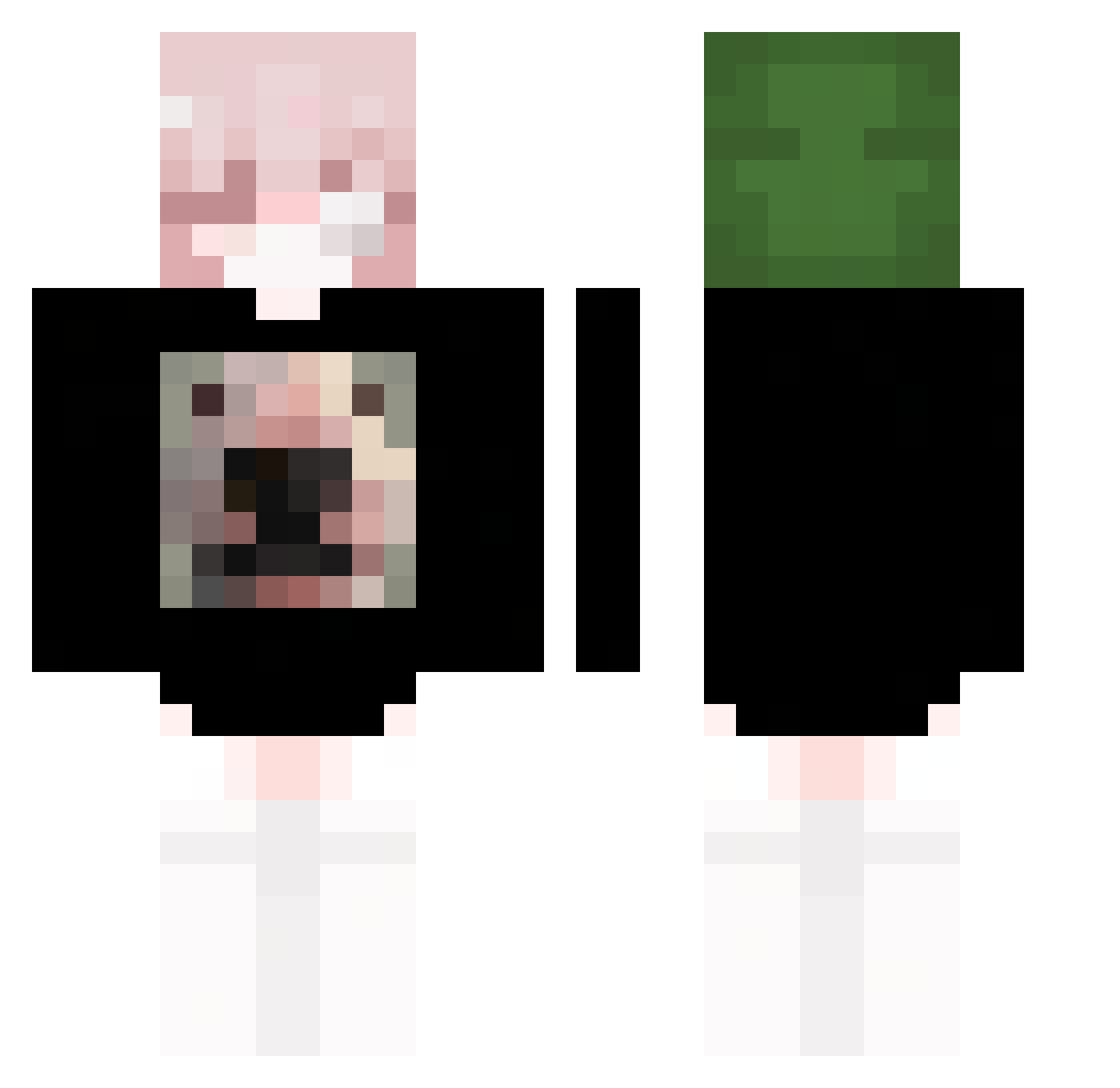 YuuX0 Minecraft skin, front and back view