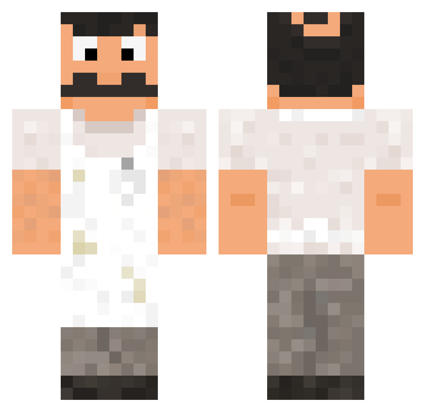 Bobolouie Minecraft skin, front and back view