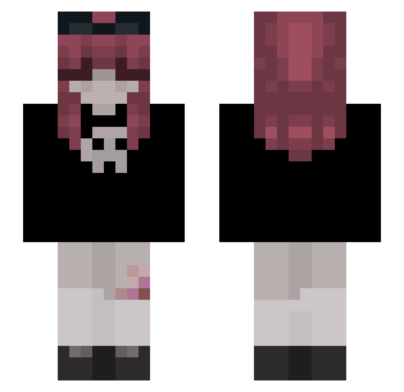 loevoyu Minecraft skin, front and back view