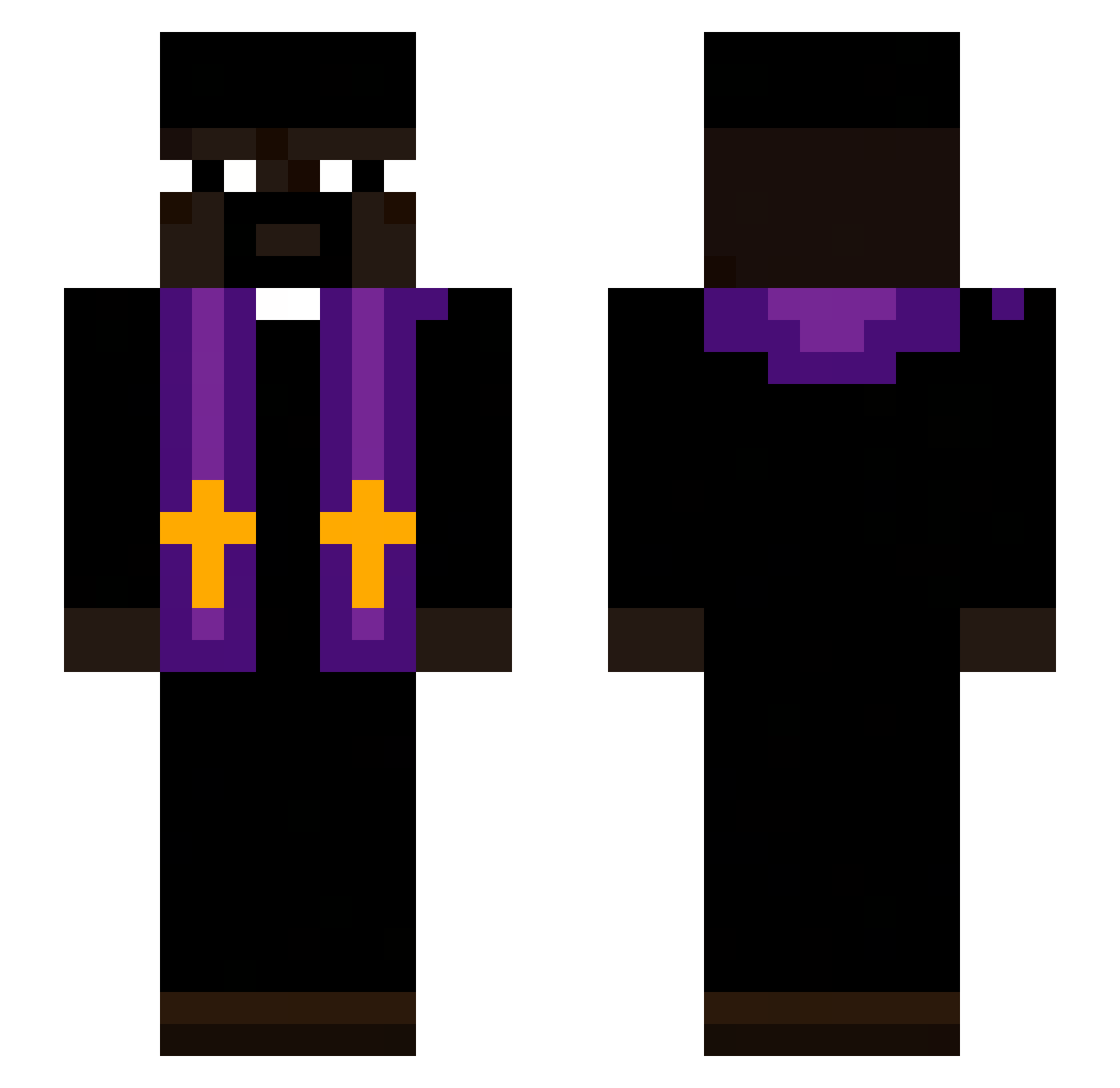 PesikJo Minecraft skin, front and back view